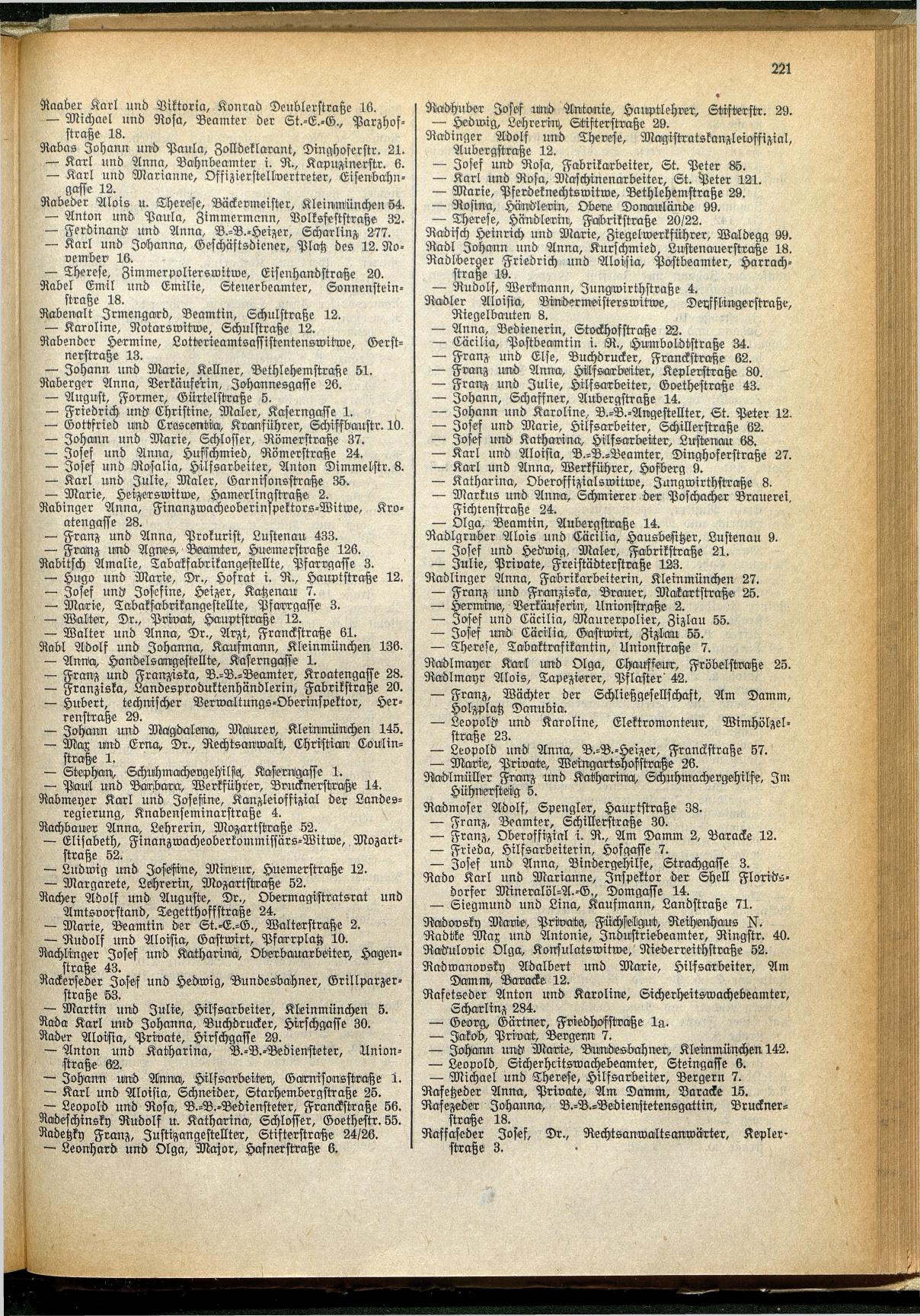 Amtliches Linzer Adreßbuch 1929 - Seite 245