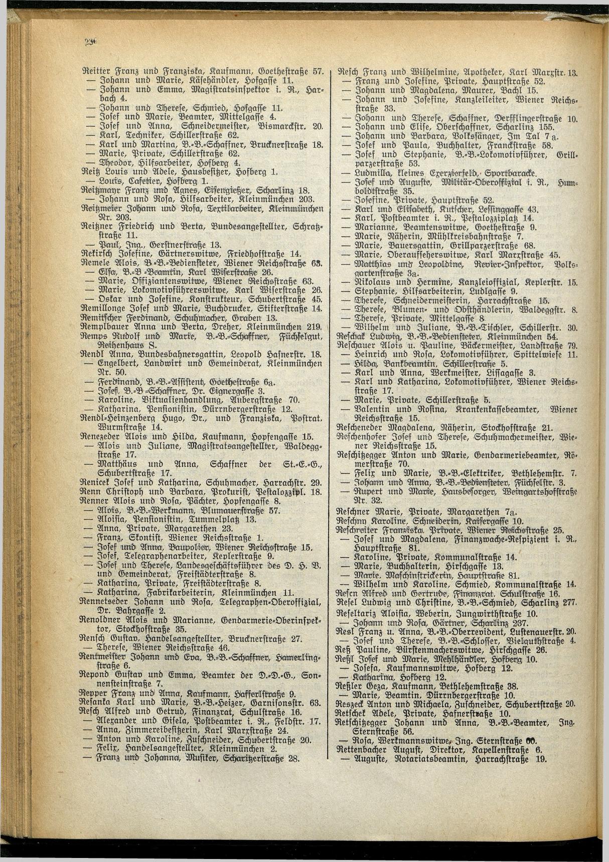 Amtliches Linzer Adreßbuch 1929 - Seite 254
