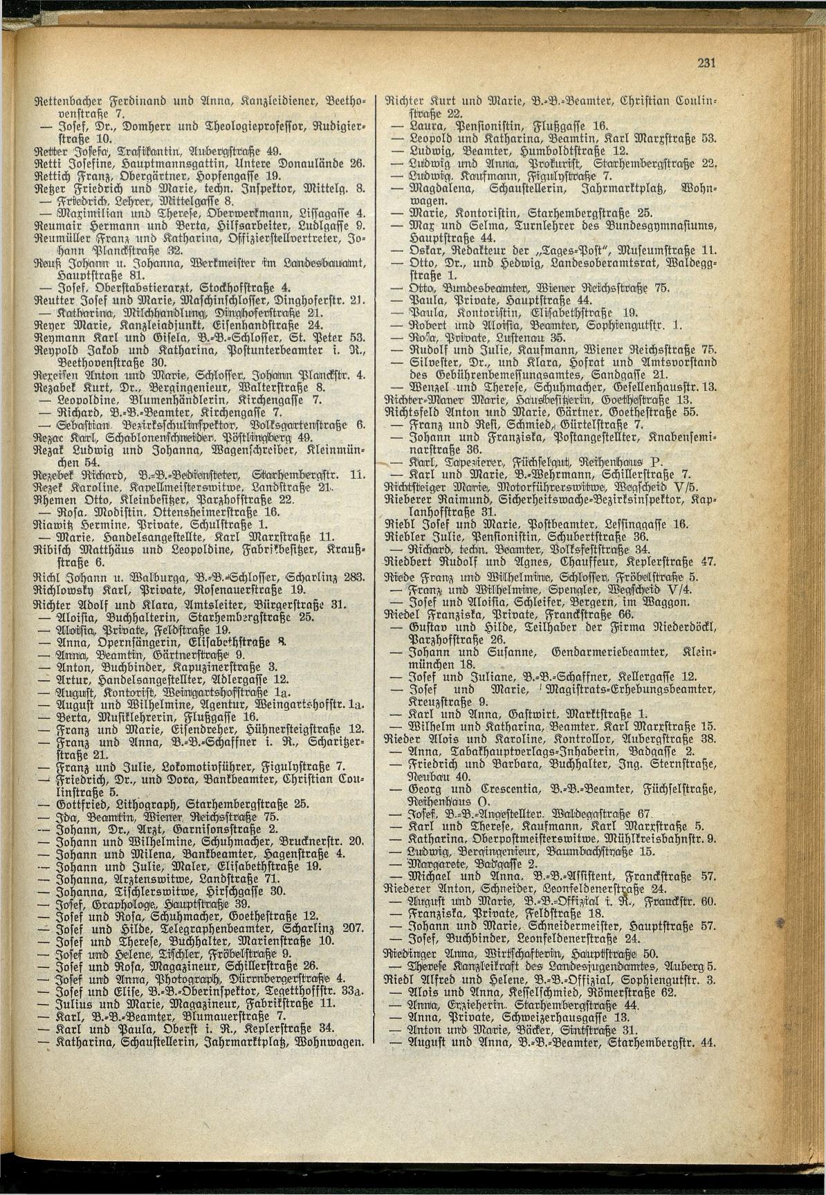 Amtliches Linzer Adreßbuch 1929 - Seite 255