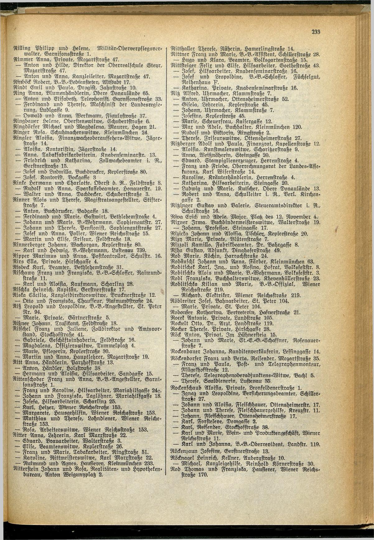 Amtliches Linzer Adreßbuch 1929 - Seite 257
