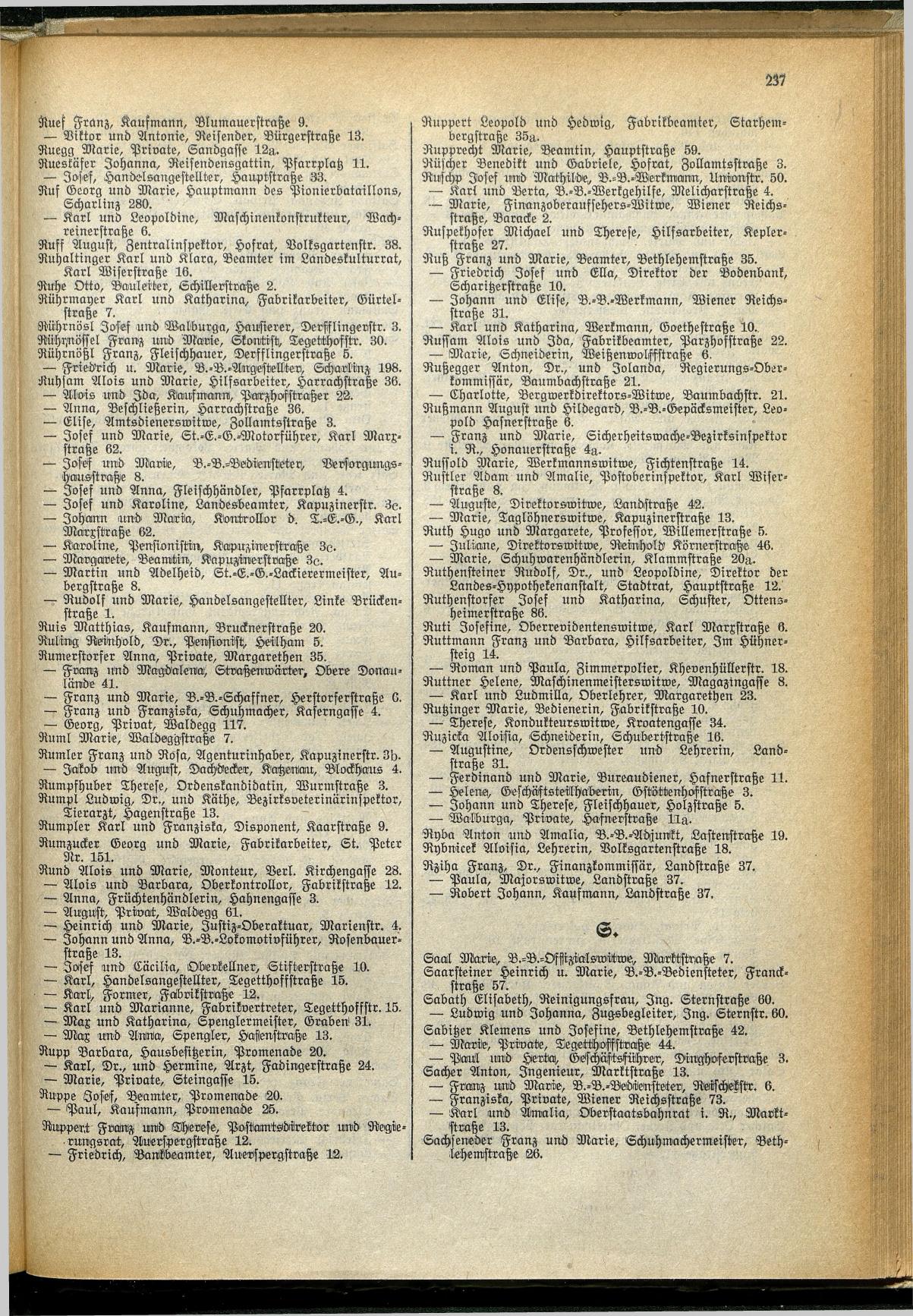 Amtliches Linzer Adreßbuch 1929 - Seite 261