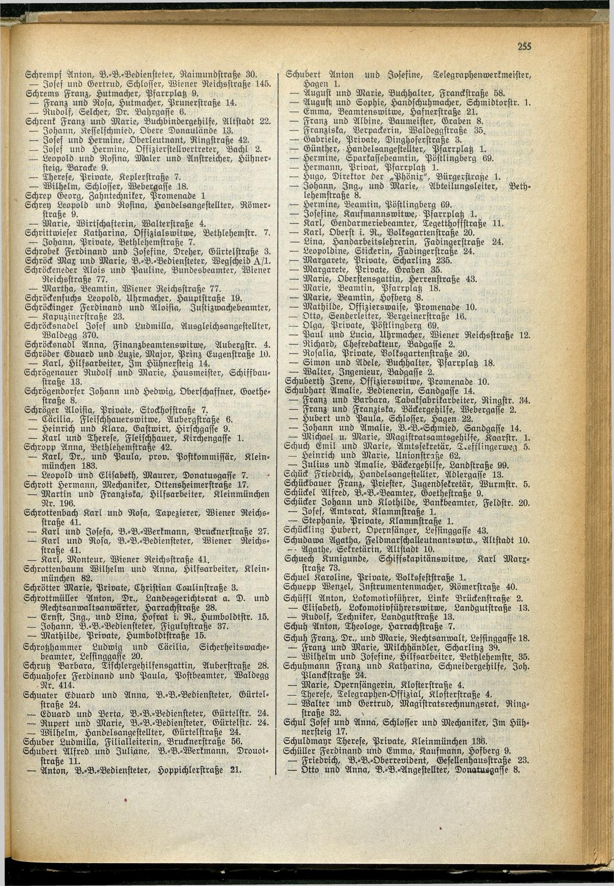 Amtliches Linzer Adreßbuch 1929 - Seite 279