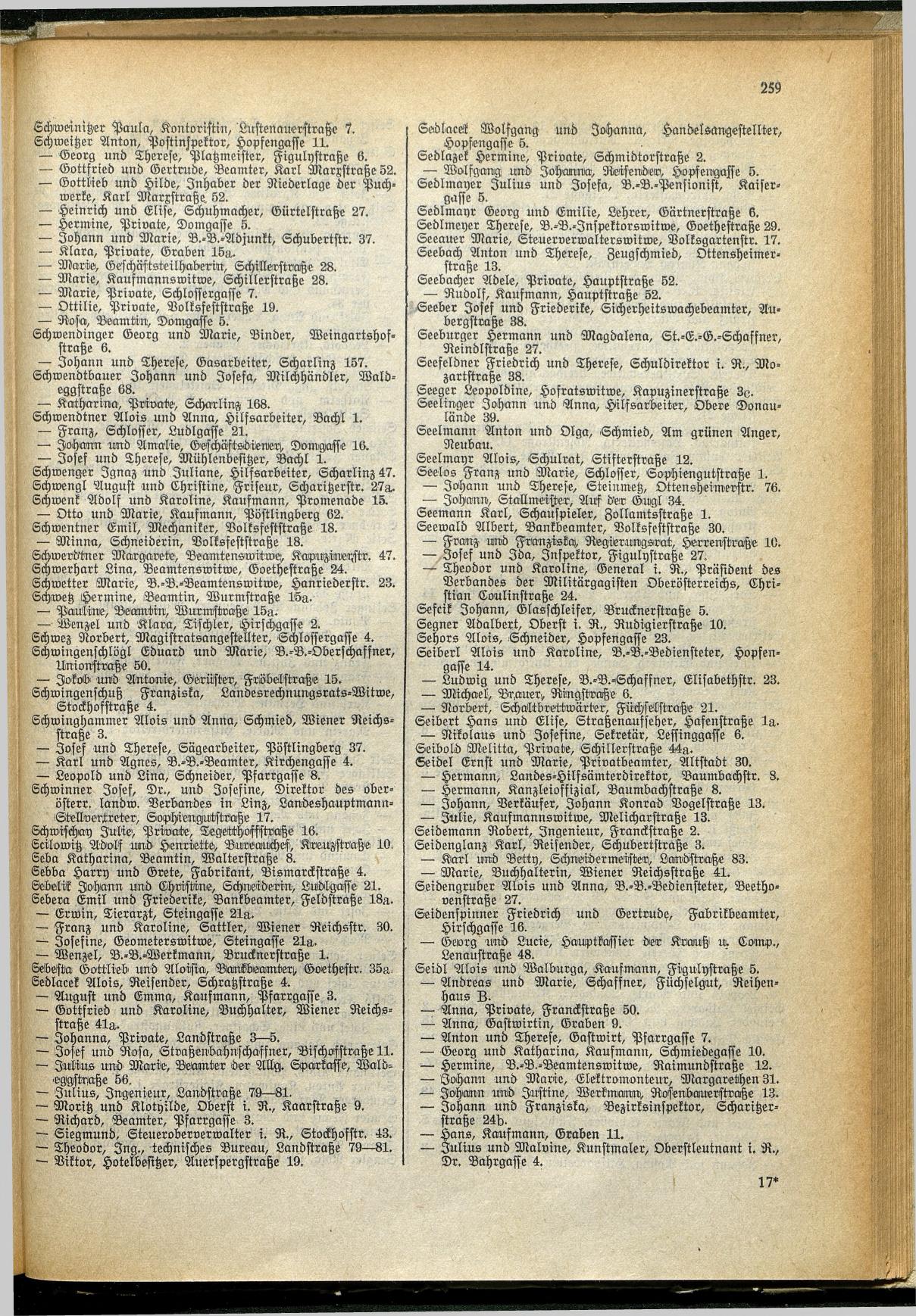 Amtliches Linzer Adreßbuch 1929 - Seite 283