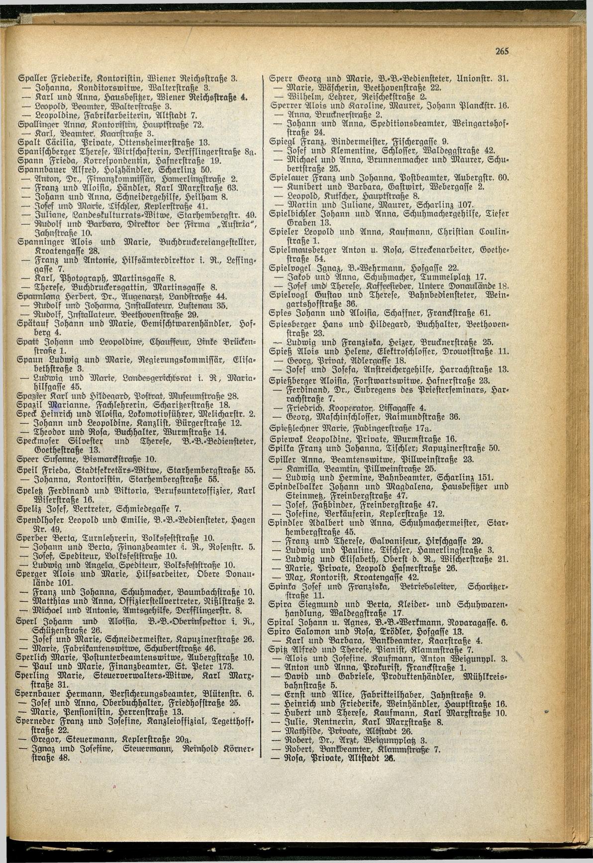 Amtliches Linzer Adreßbuch 1929 - Seite 289