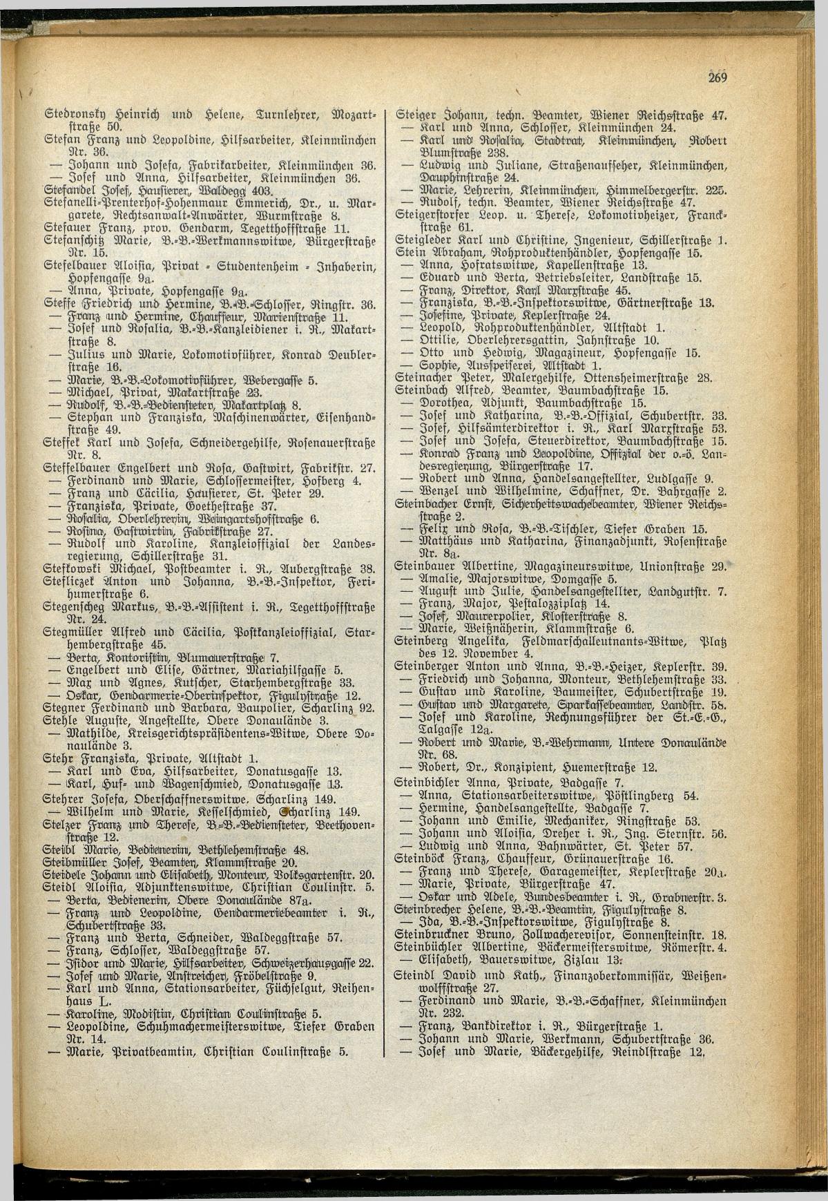 Amtliches Linzer Adreßbuch 1929 - Seite 293