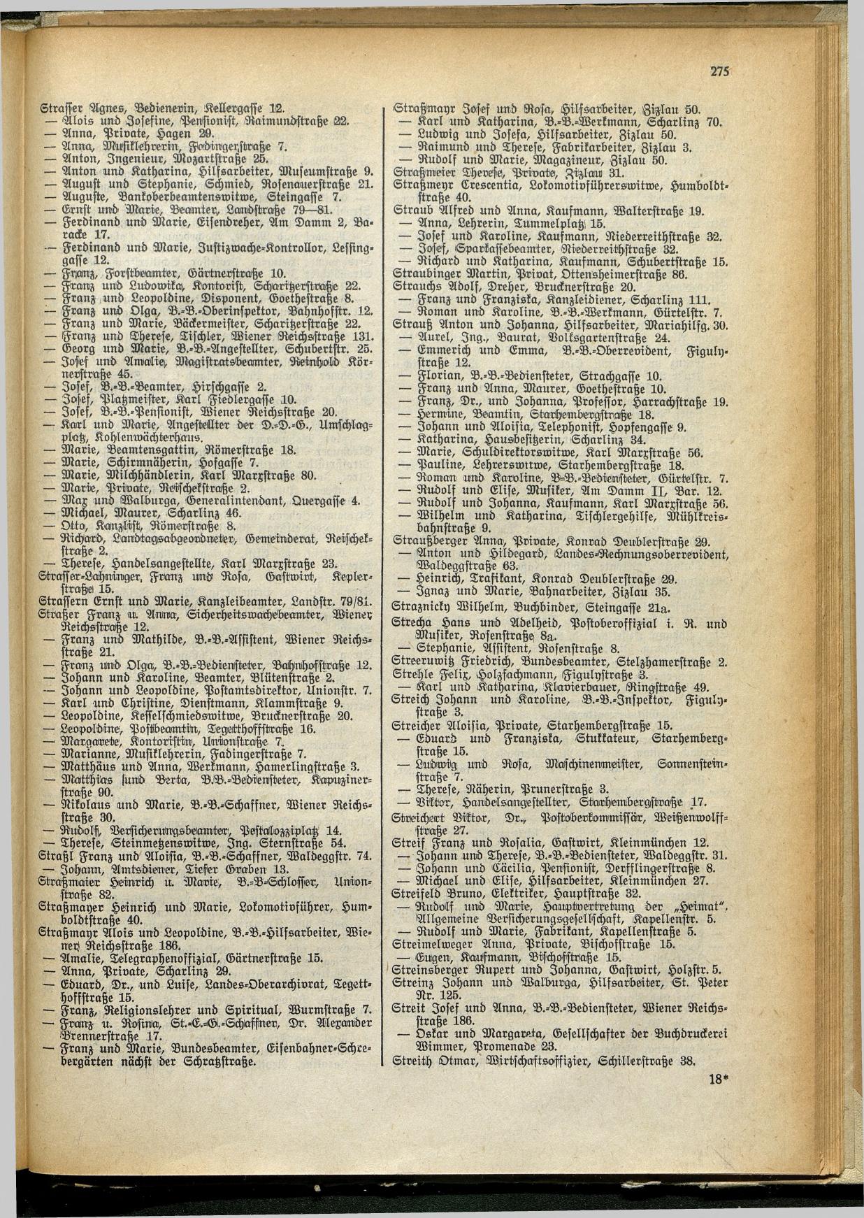 Amtliches Linzer Adreßbuch 1929 - Seite 299