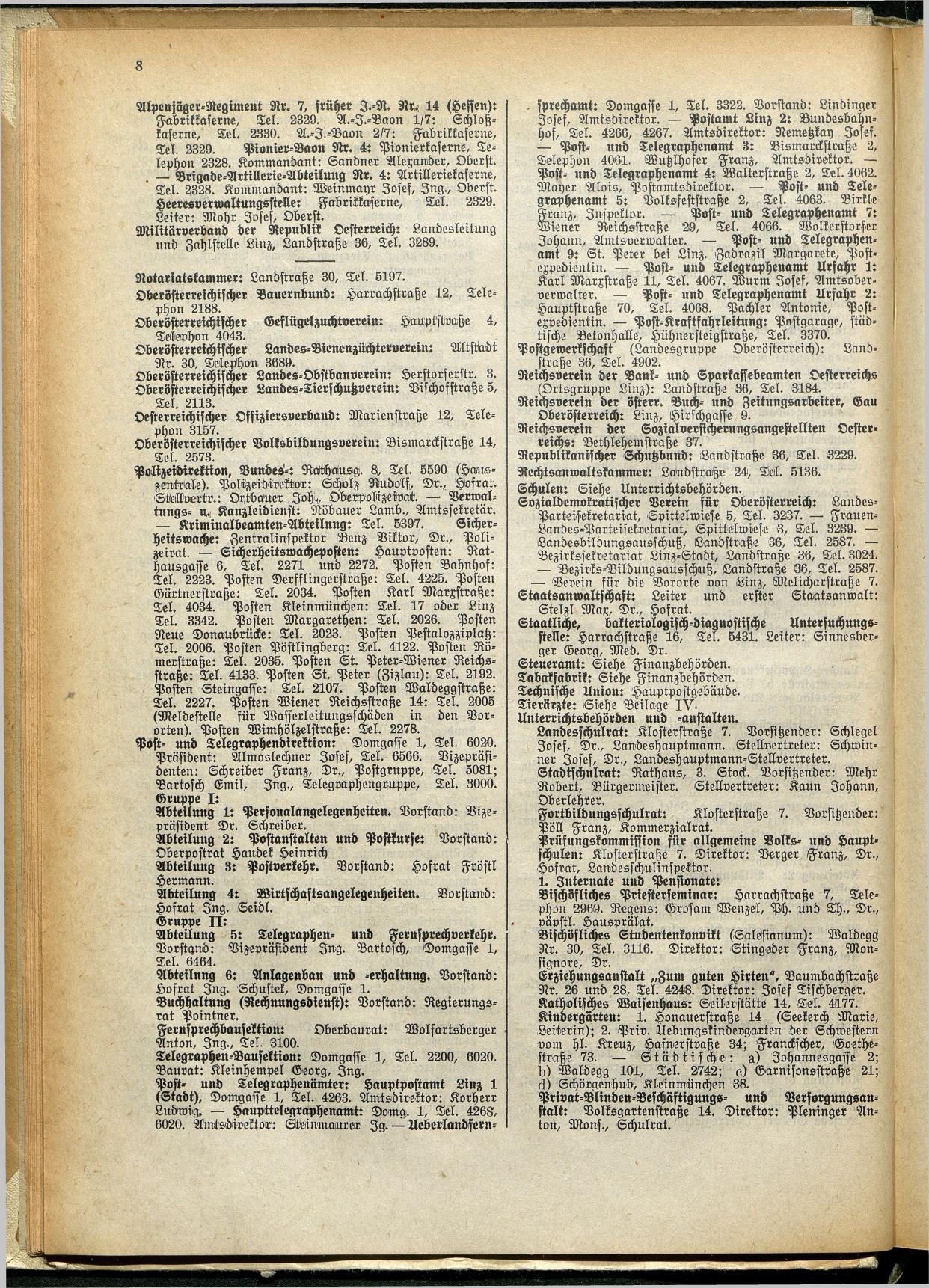 Amtliches Linzer Adreßbuch 1929 - Seite 30