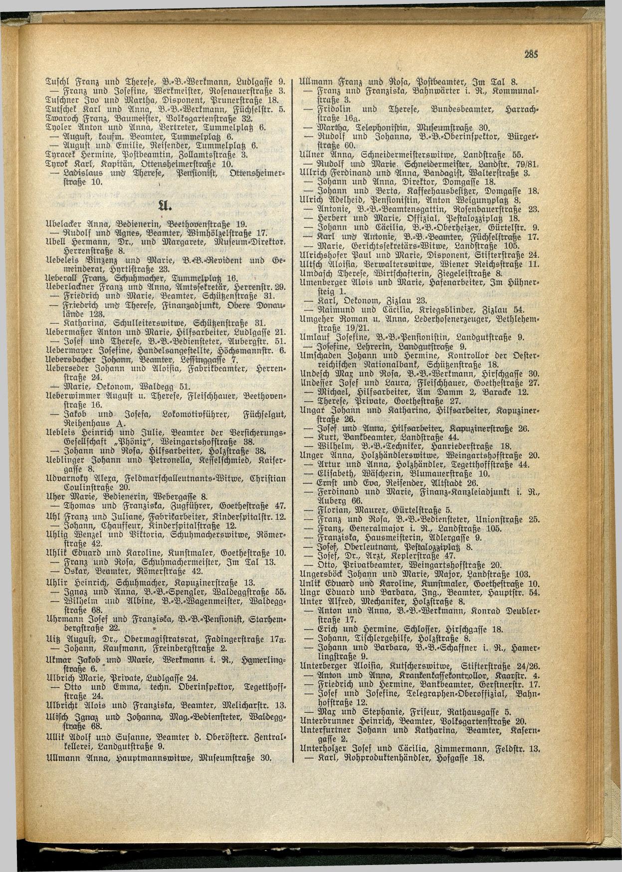 Amtliches Linzer Adreßbuch 1929 - Seite 309