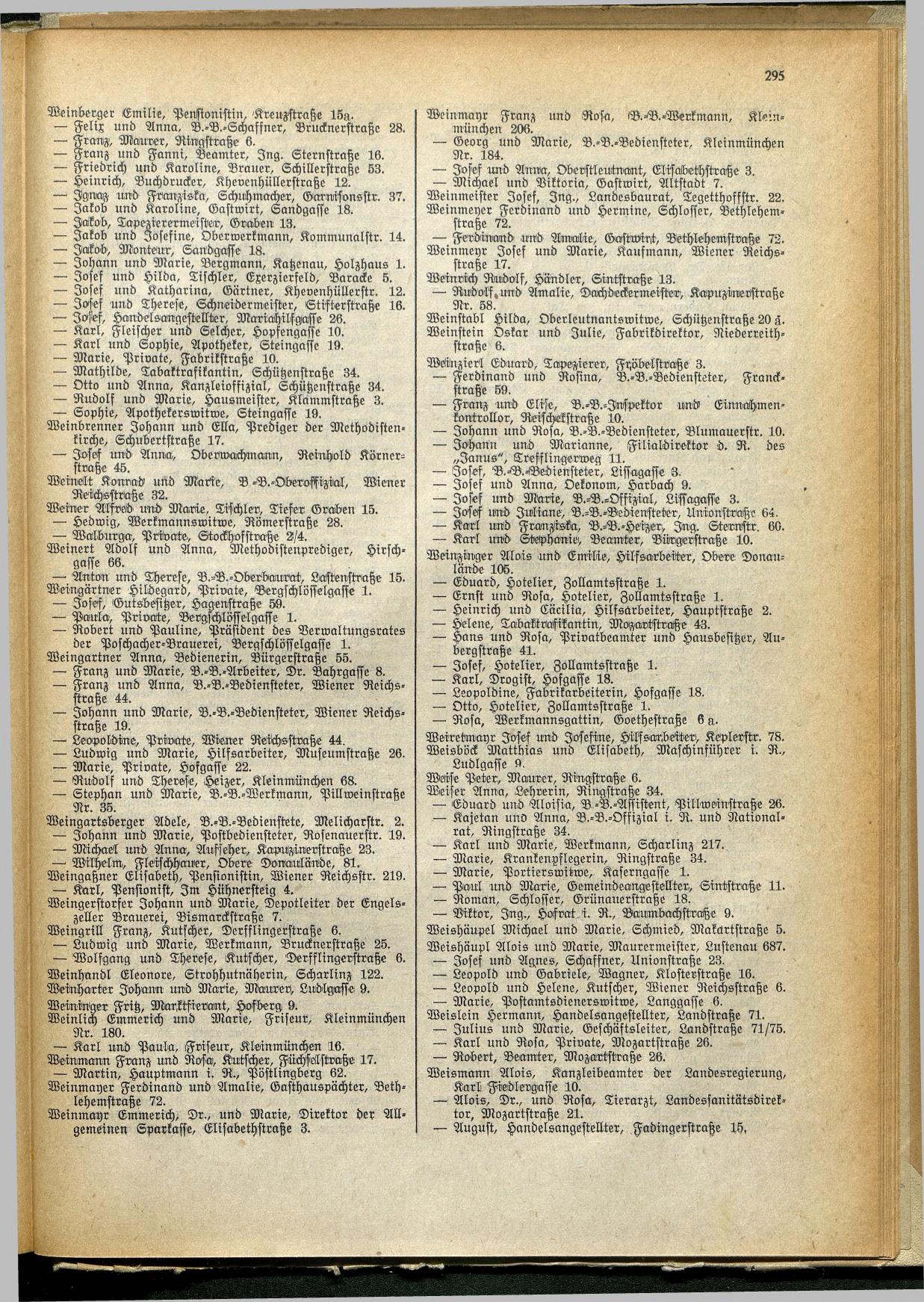 Amtliches Linzer Adreßbuch 1929 - Seite 319