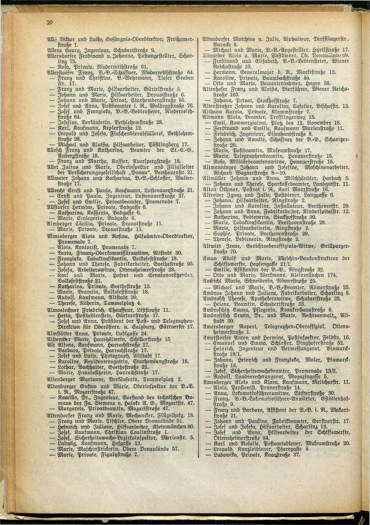 Amtliches Linzer Adreßbuch 1929 - Seite 42