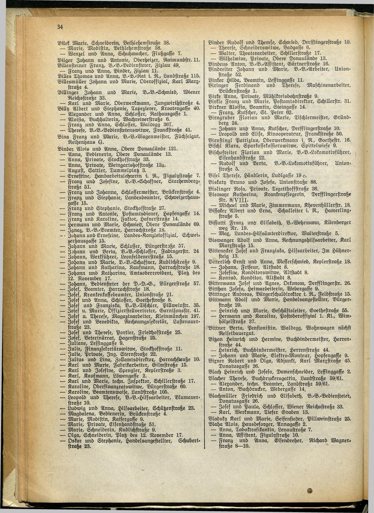Amtliches Linzer Adreßbuch 1929 - Seite 56