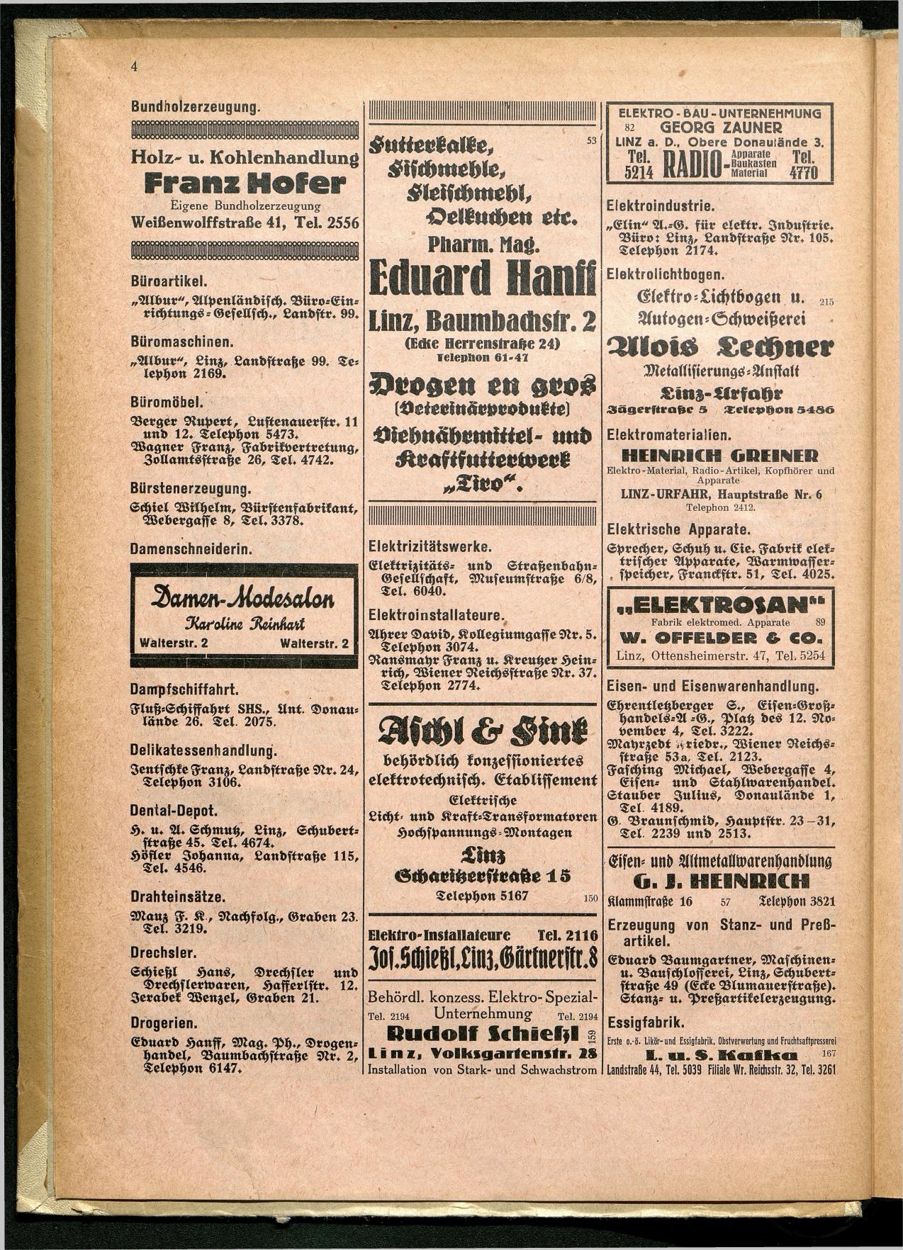 Amtliches Linzer Adreßbuch 1929 - Seite 6