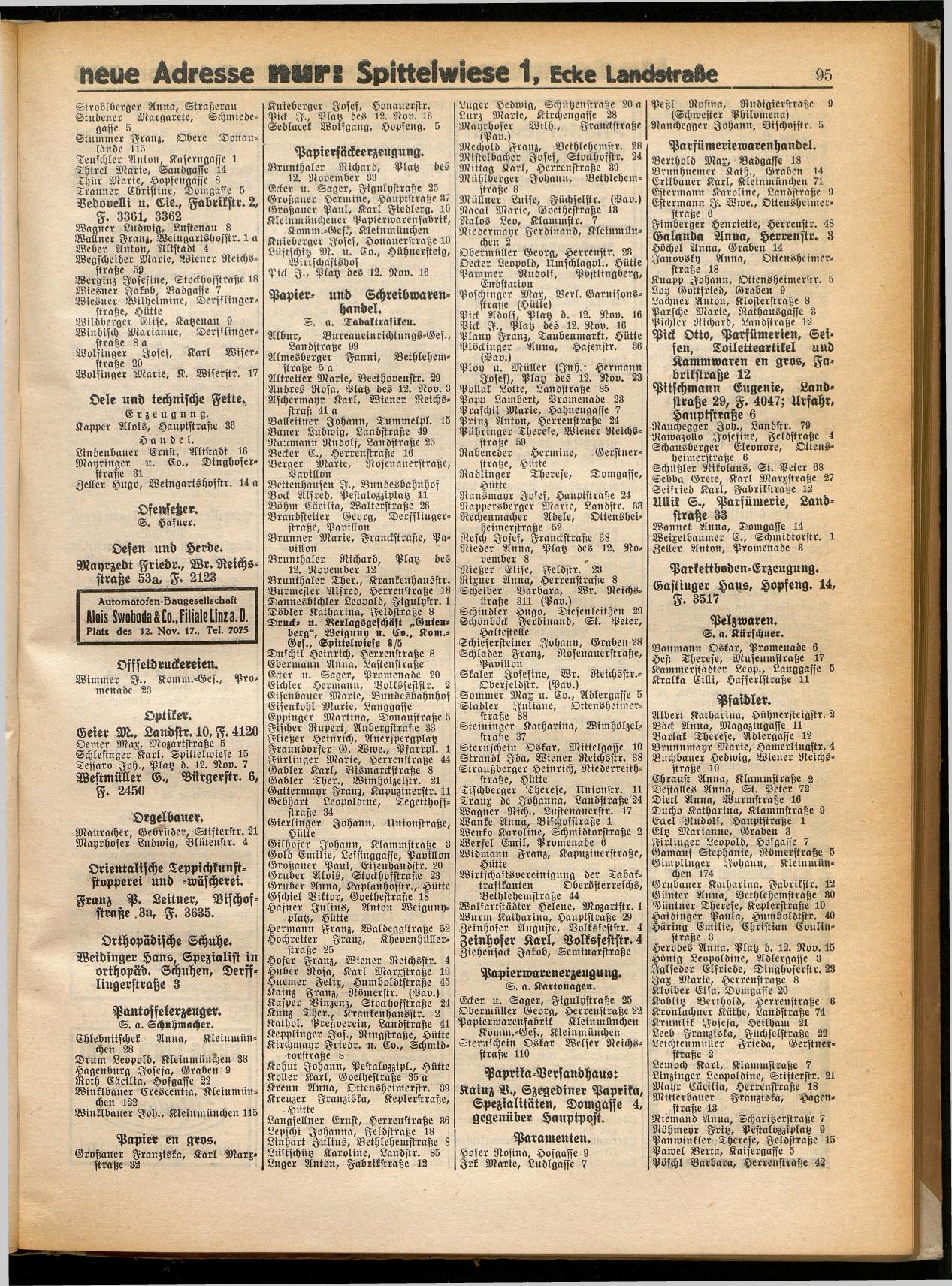 Amtliches Linzer Adreßbuch 1932 - Seite 105