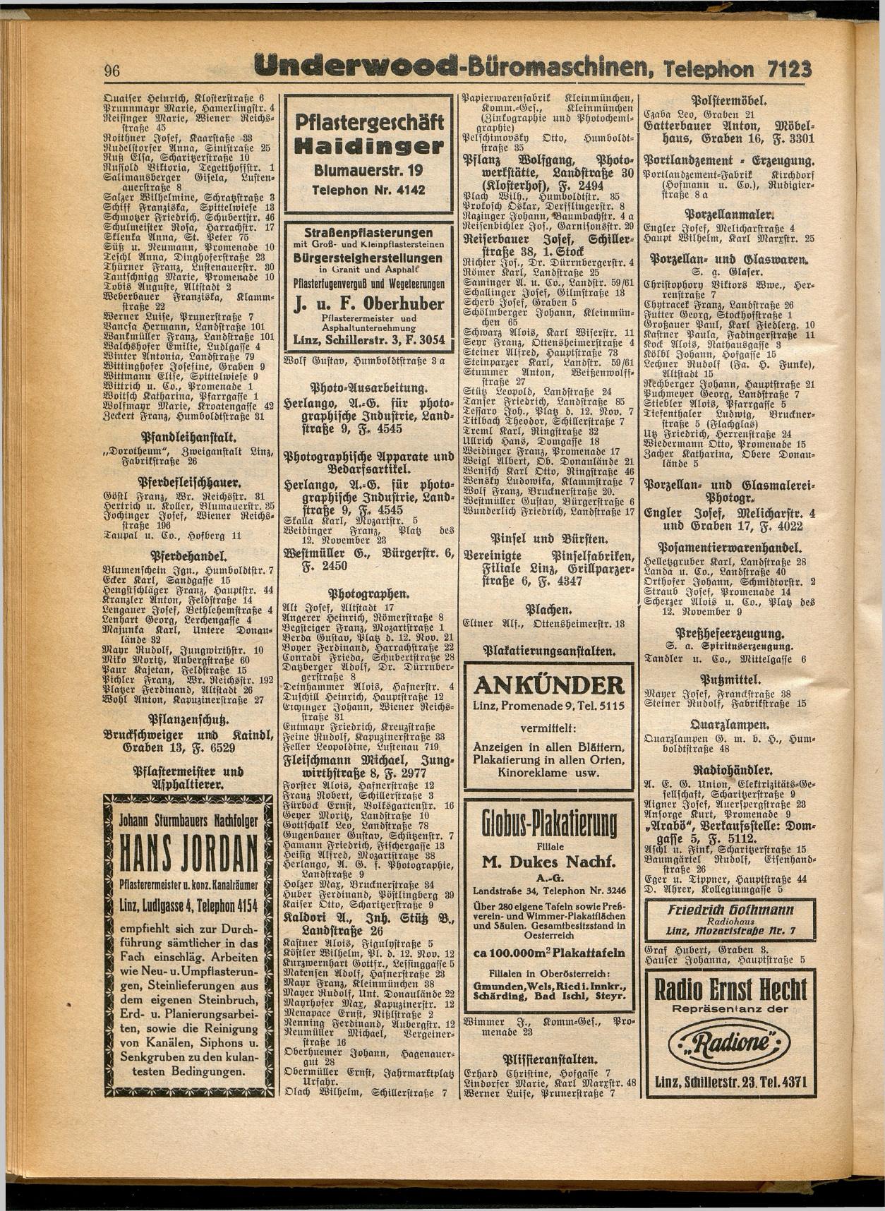 Amtliches Linzer Adreßbuch 1932 - Seite 106