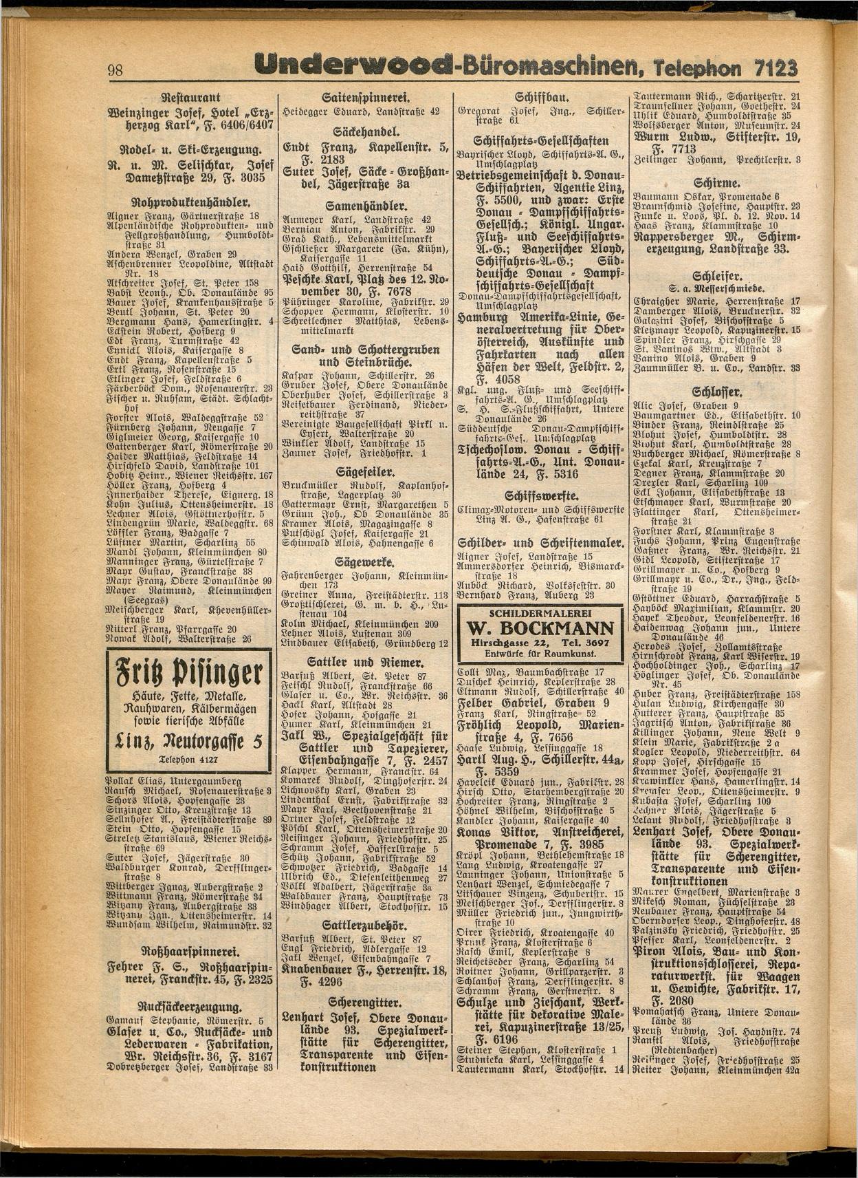 Amtliches Linzer Adreßbuch 1932 - Seite 108
