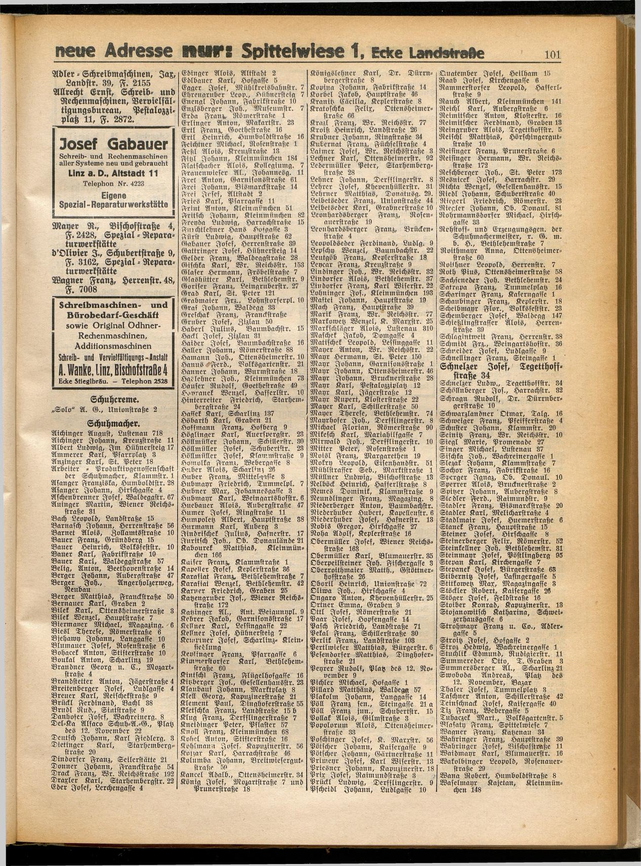 Amtliches Linzer Adreßbuch 1932 - Seite 111