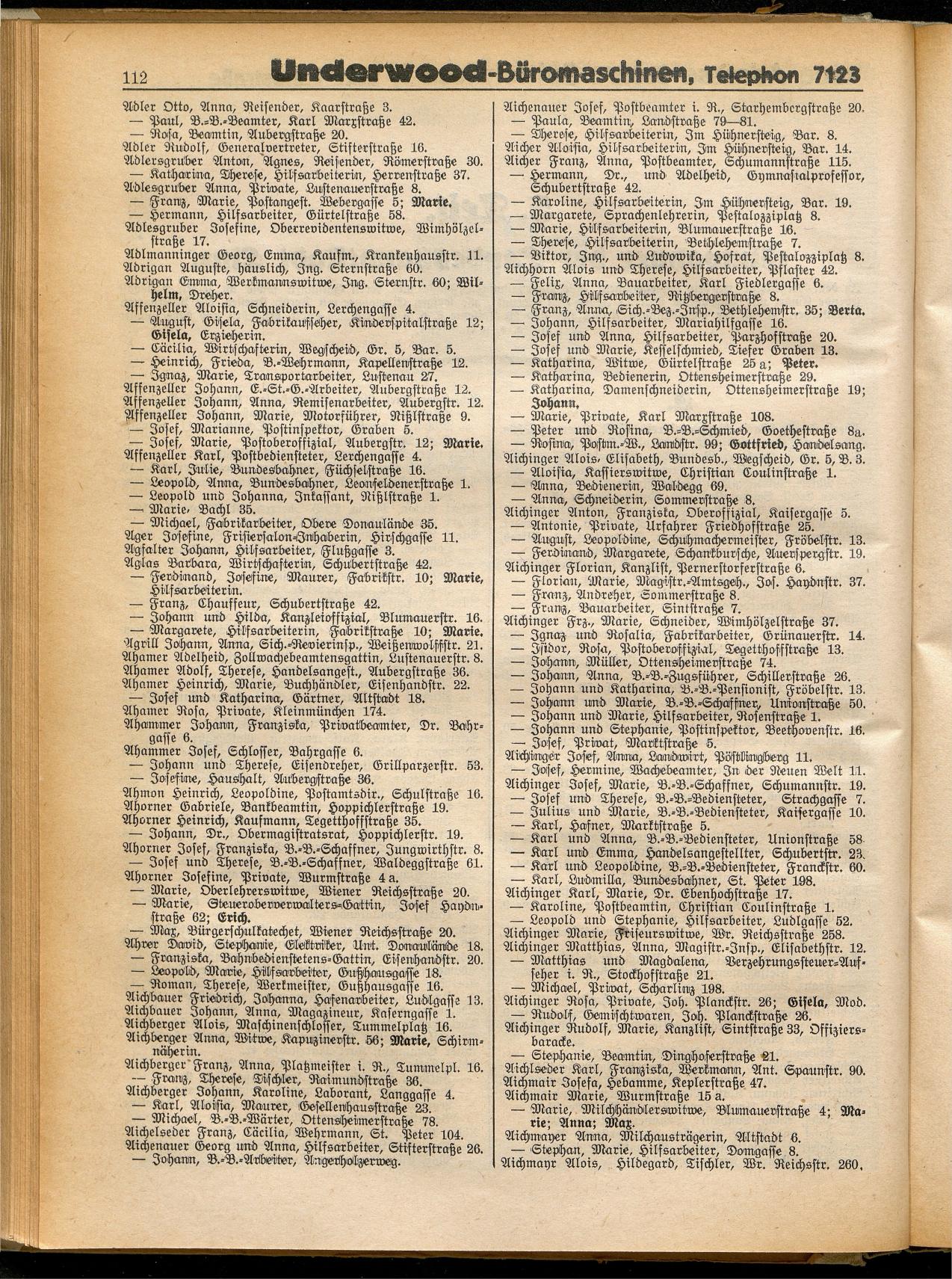 Amtliches Linzer Adreßbuch 1932 - Seite 122