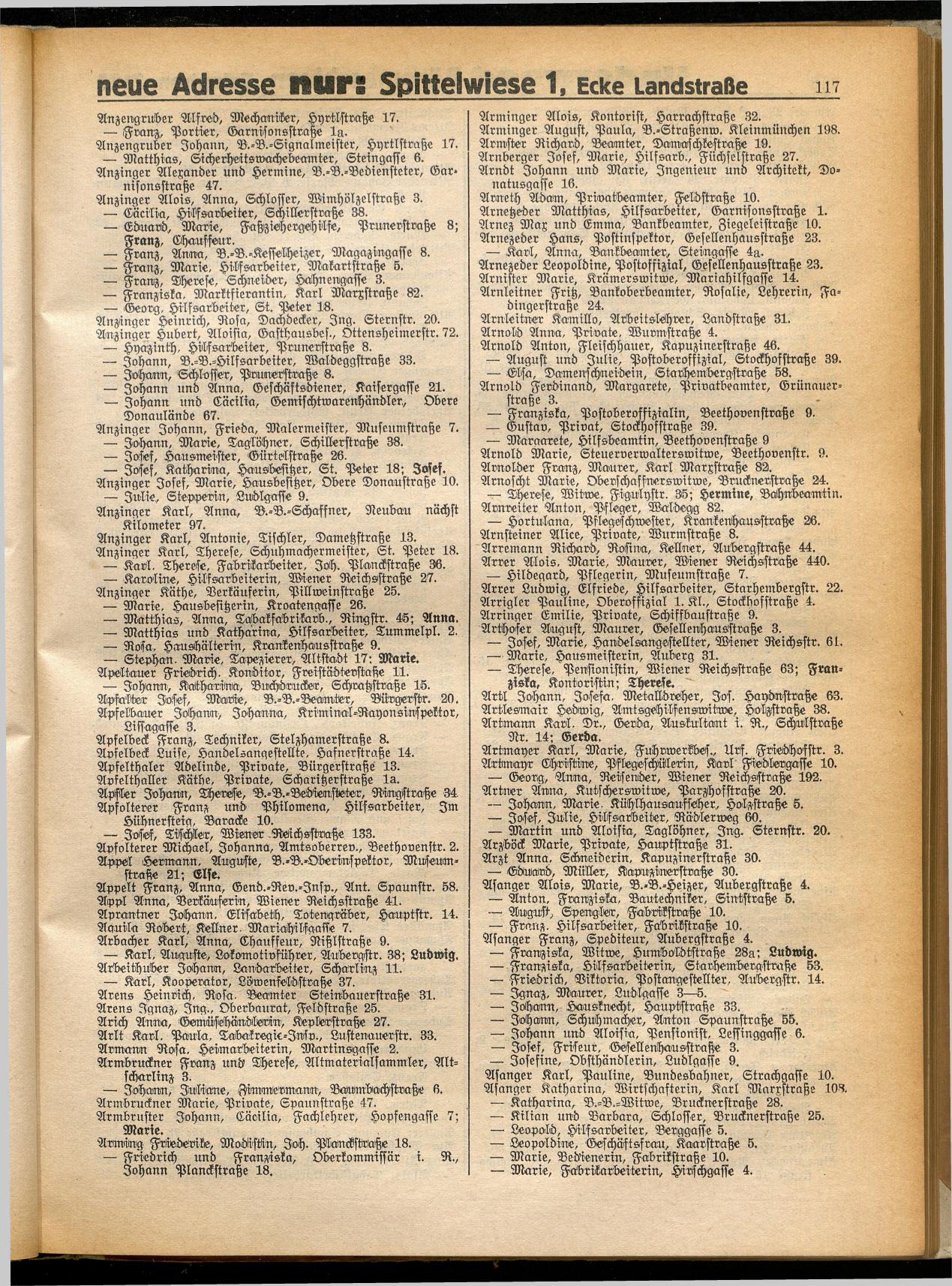 Amtliches Linzer Adreßbuch 1932 - Seite 127