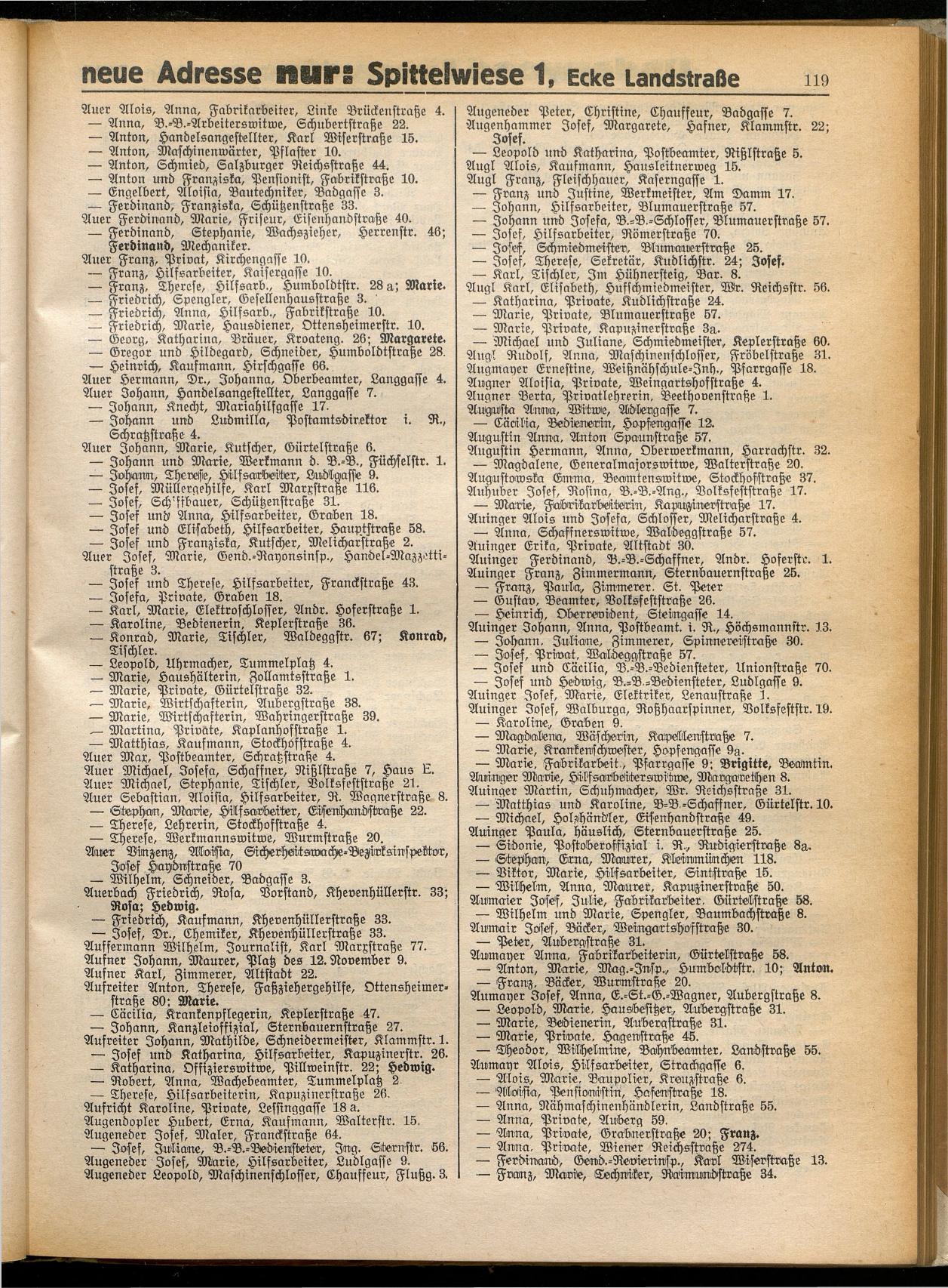 Amtliches Linzer Adreßbuch 1932 - Seite 129