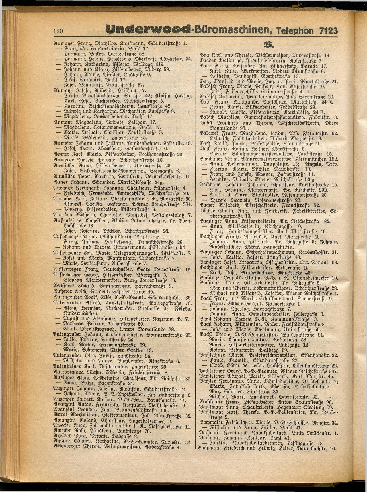 Amtliches Linzer Adreßbuch 1932 - Seite 130