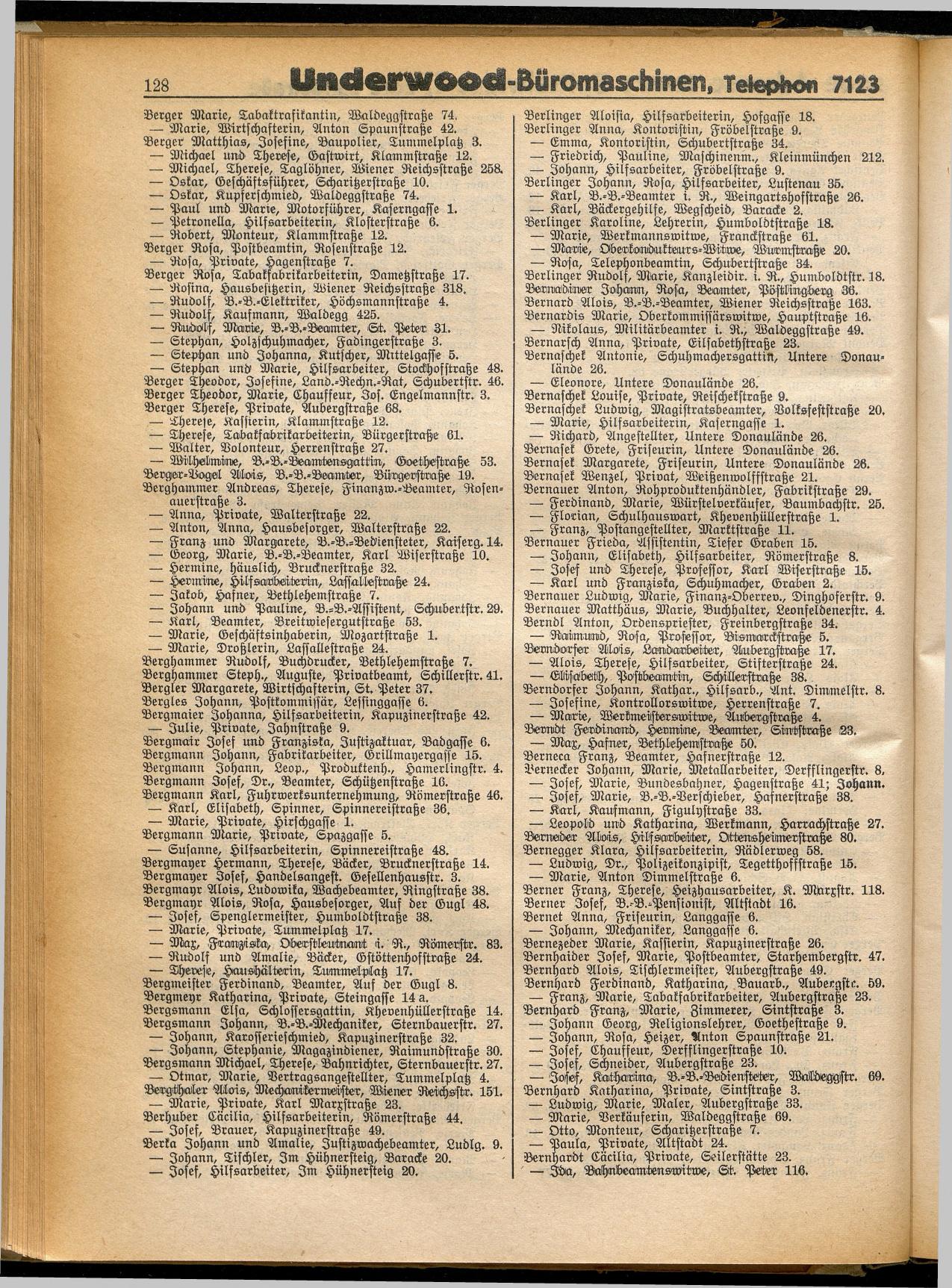 Amtliches Linzer Adreßbuch 1932 - Seite 138
