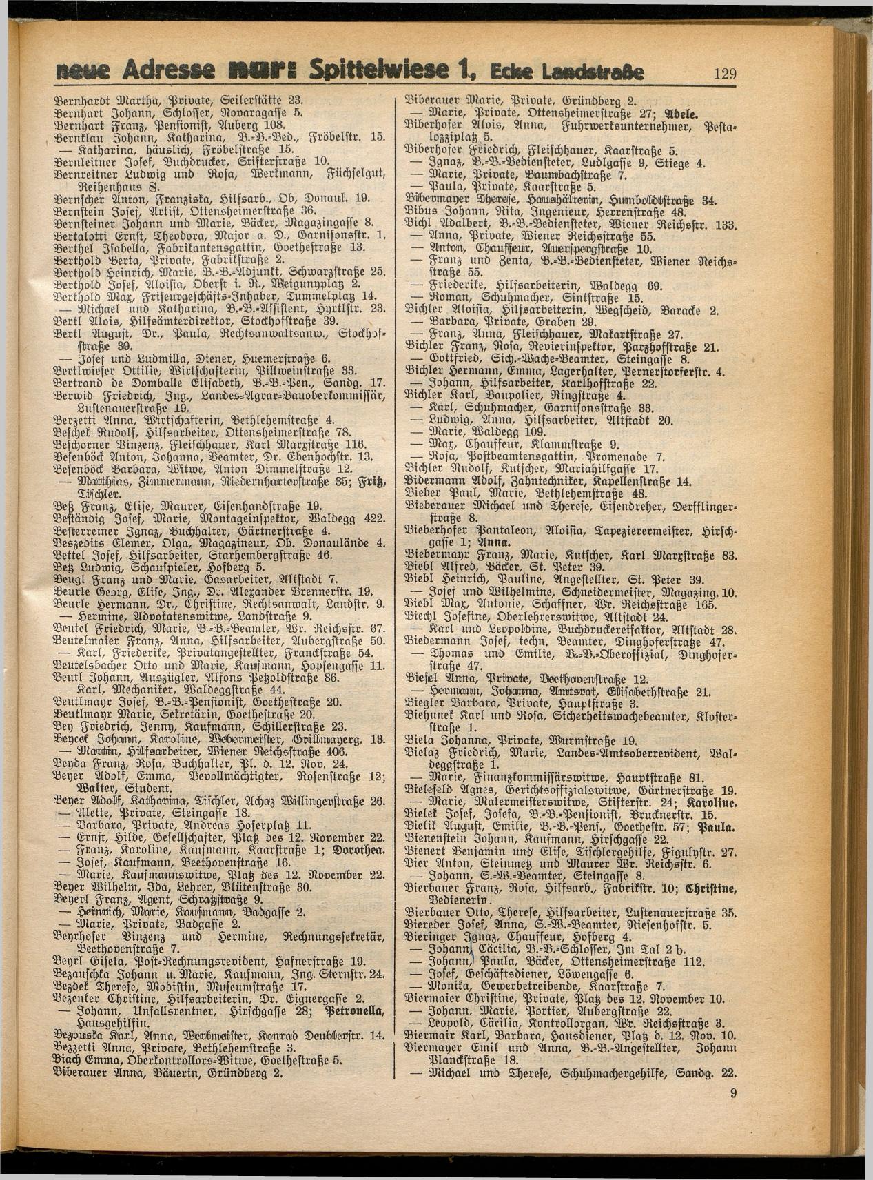 Amtliches Linzer Adreßbuch 1932 - Seite 139