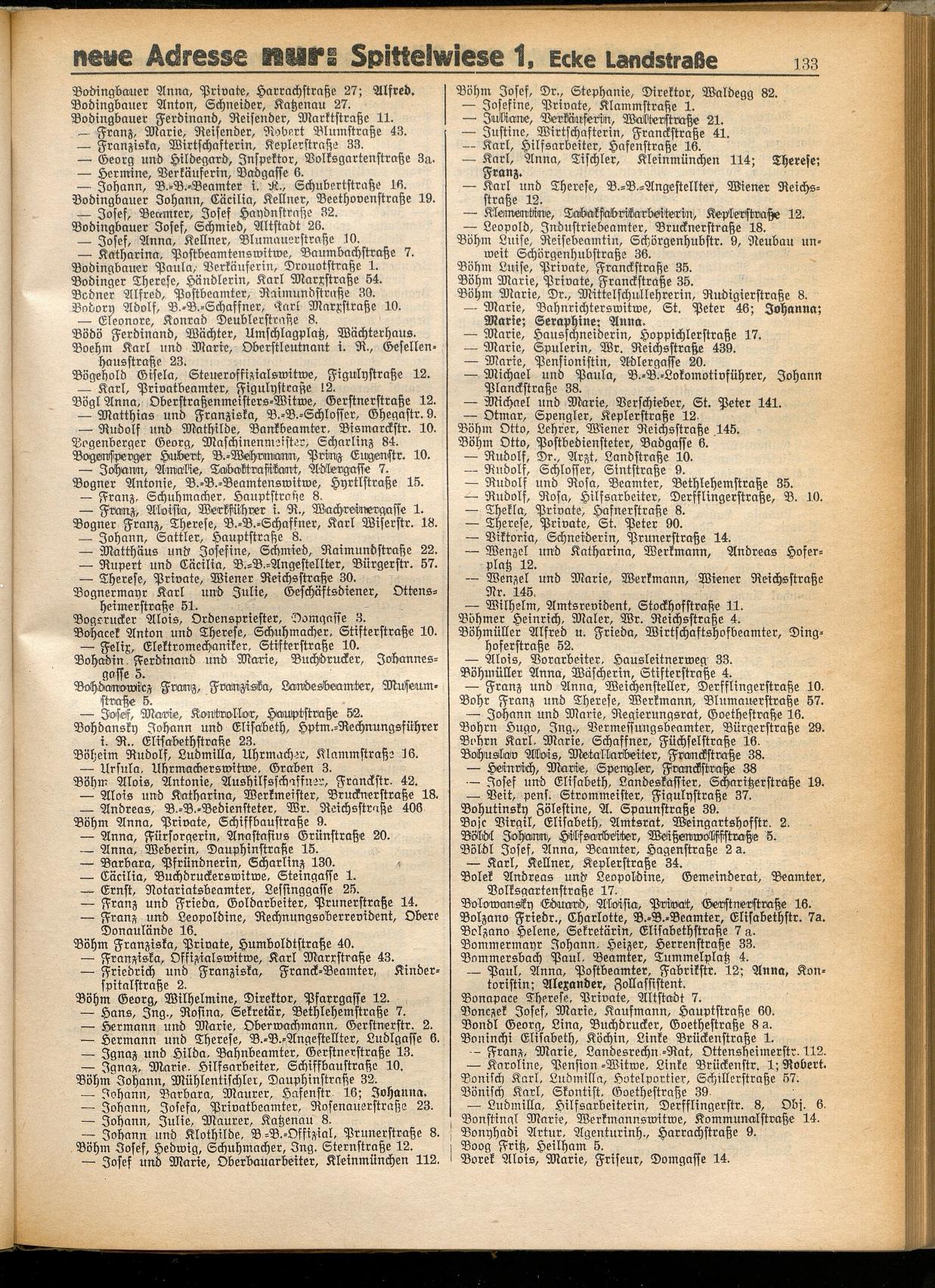 Amtliches Linzer Adreßbuch 1932 - Seite 143
