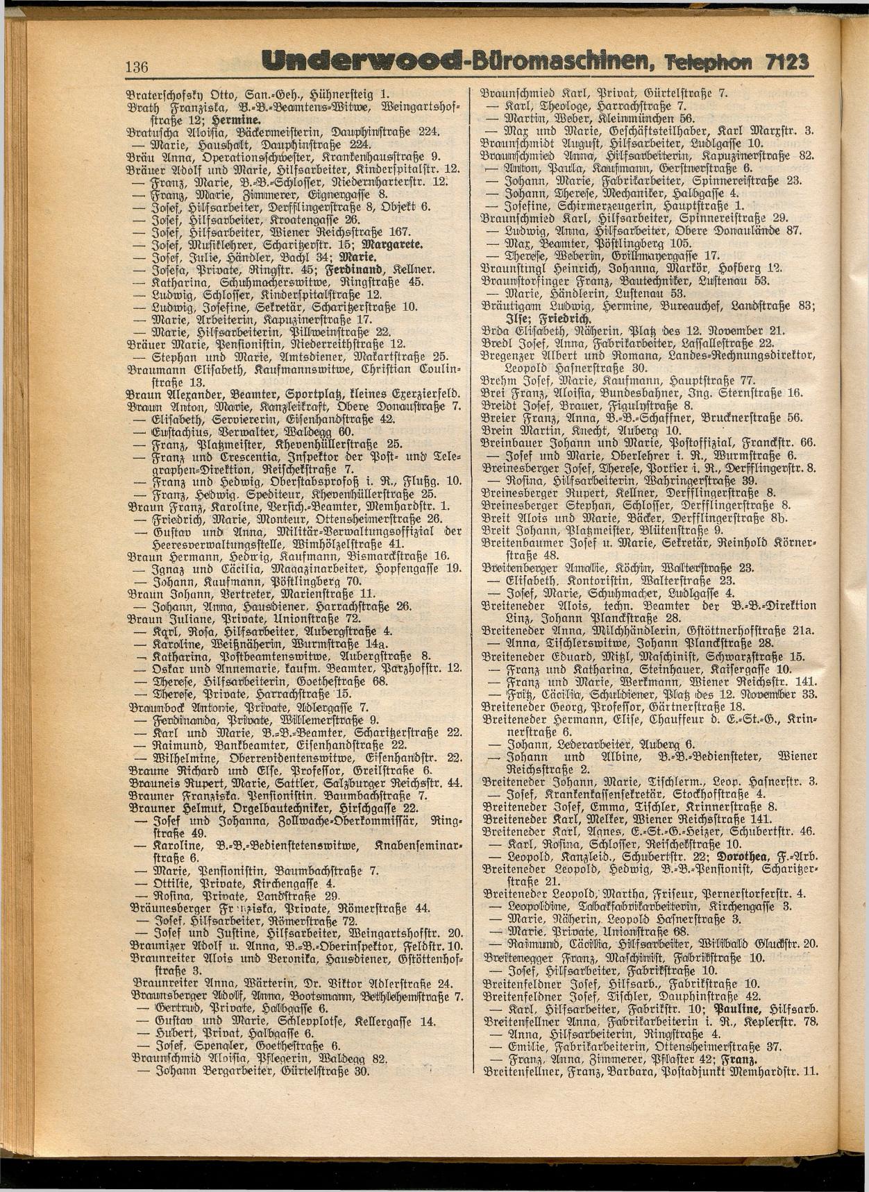 Amtliches Linzer Adreßbuch 1932 - Seite 146