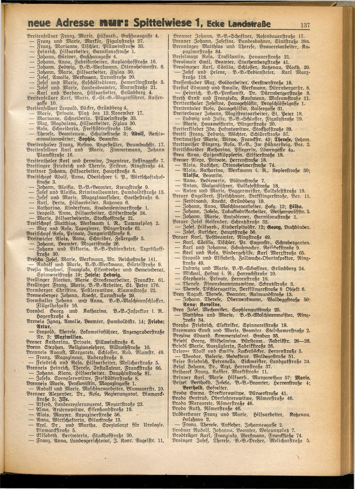 Amtliches Linzer Adreßbuch 1932 - Seite 147