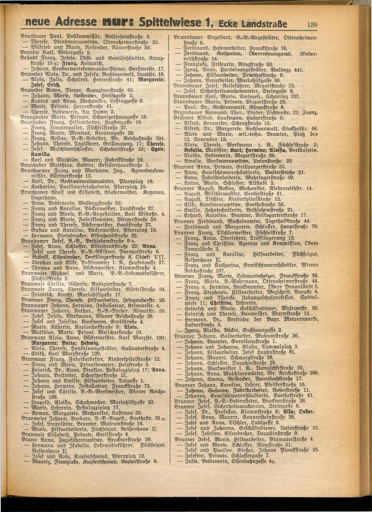 Amtliches Linzer Adreßbuch 1932 - Seite 149