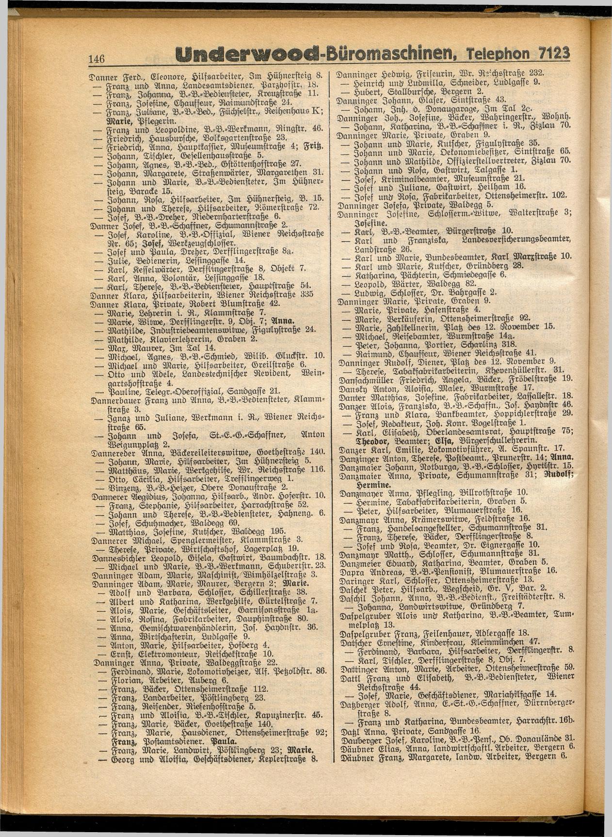 Amtliches Linzer Adreßbuch 1932 - Seite 156