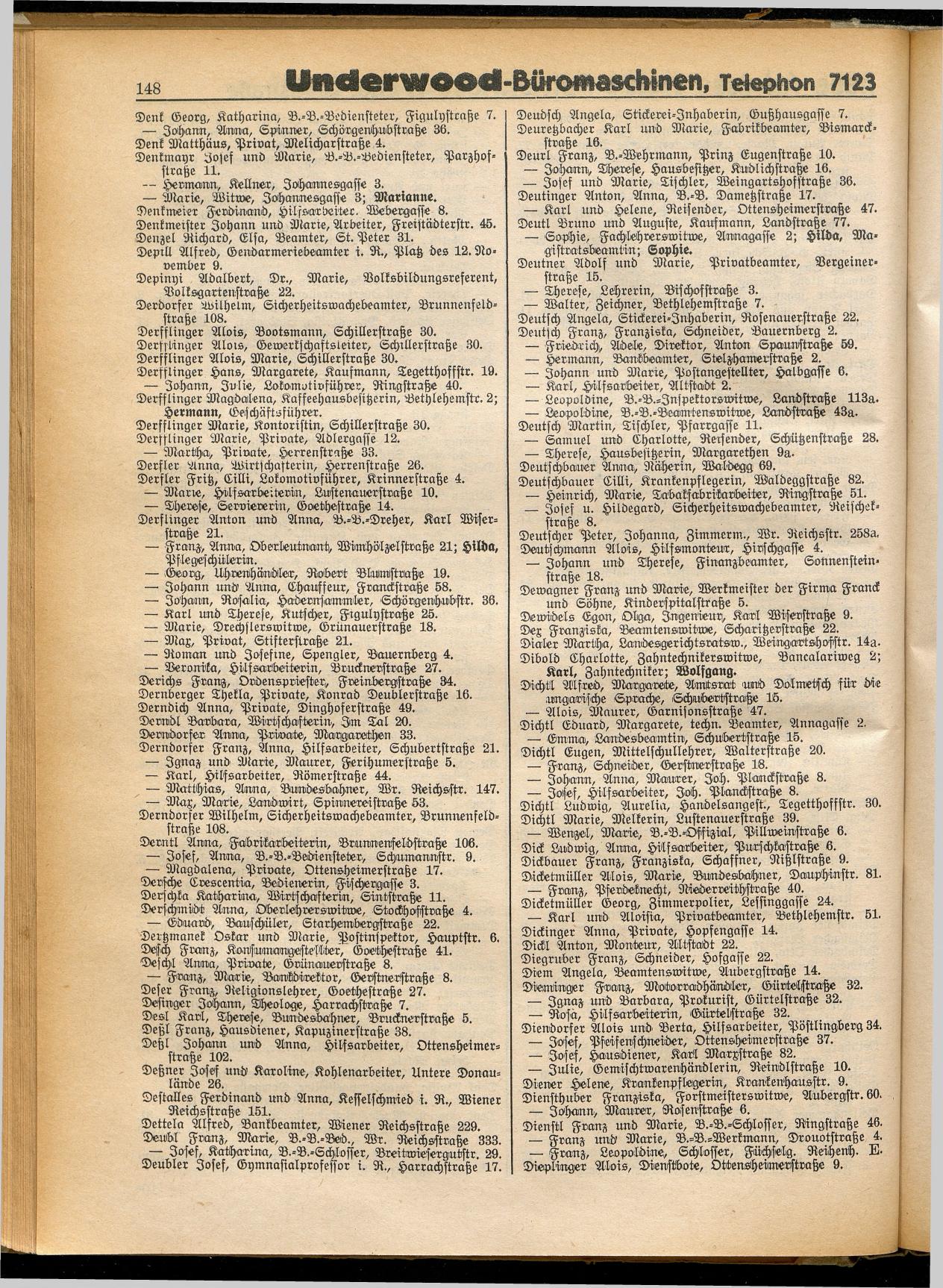Amtliches Linzer Adreßbuch 1932 - Seite 158