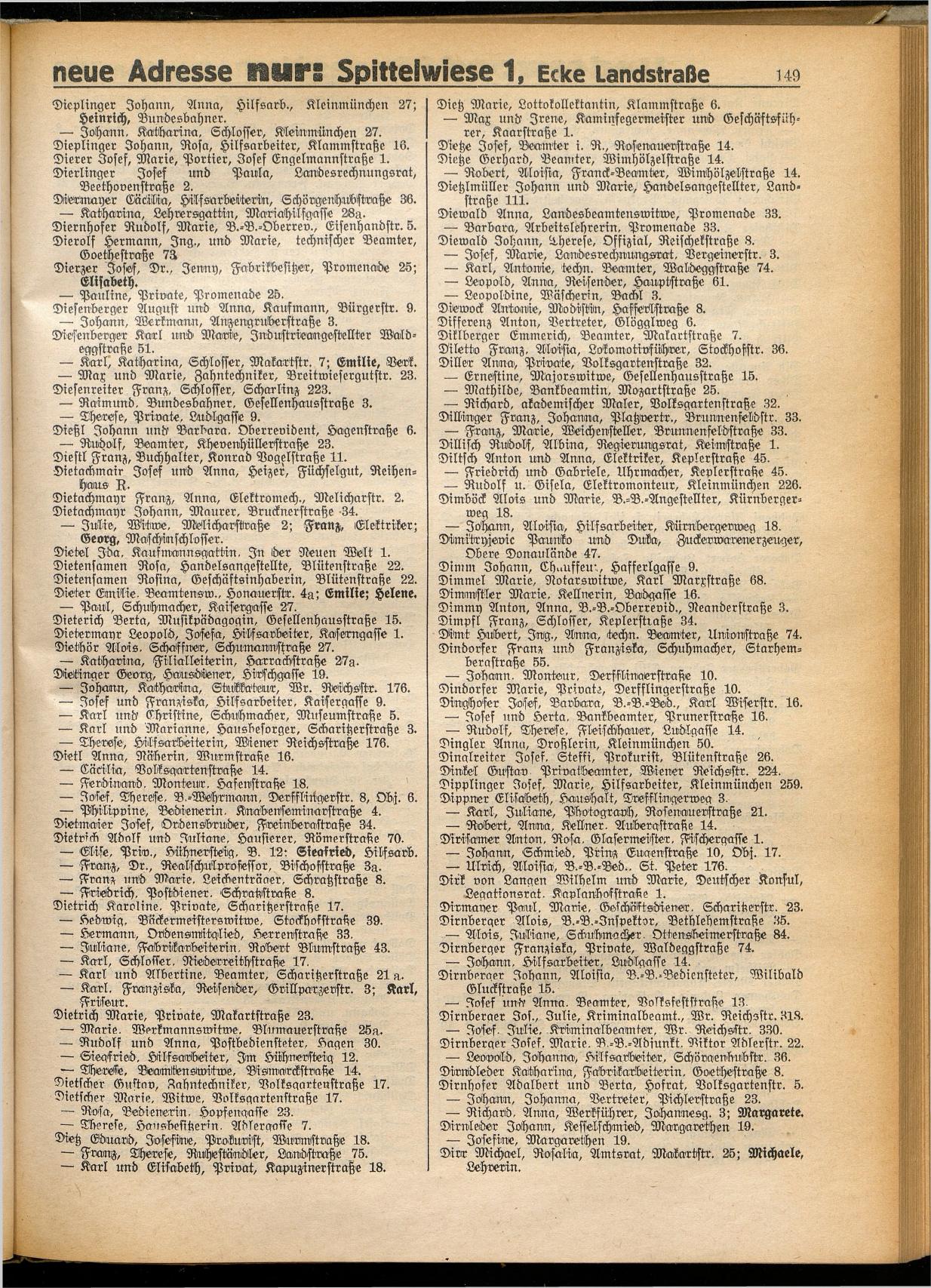 Amtliches Linzer Adreßbuch 1932 - Seite 159
