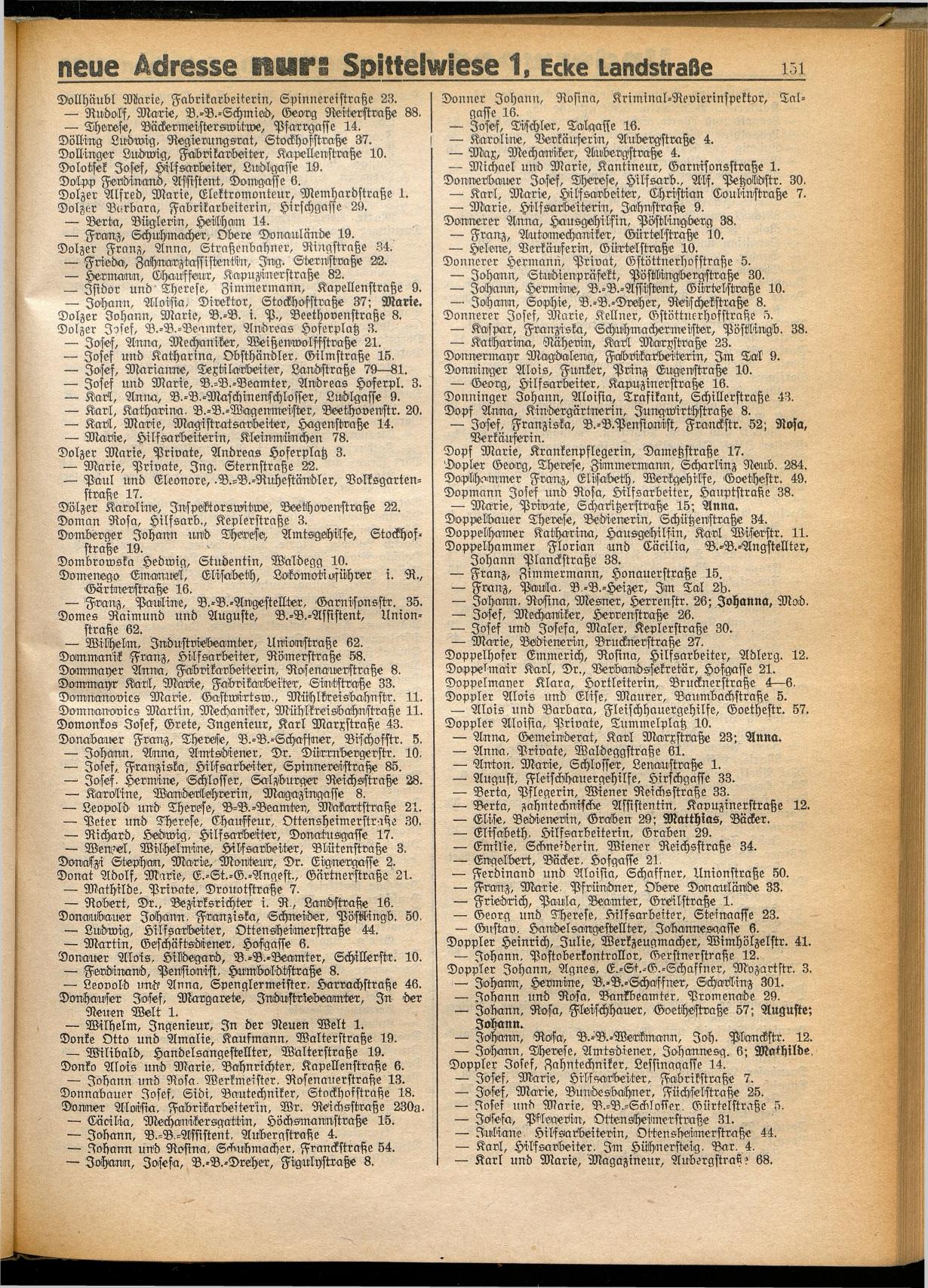 Amtliches Linzer Adreßbuch 1932 - Seite 161