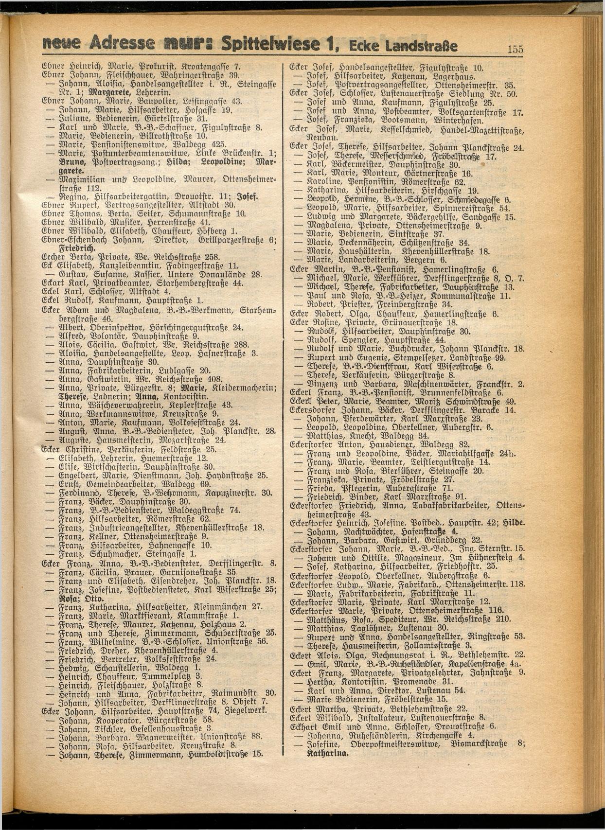 Amtliches Linzer Adreßbuch 1932 - Seite 165