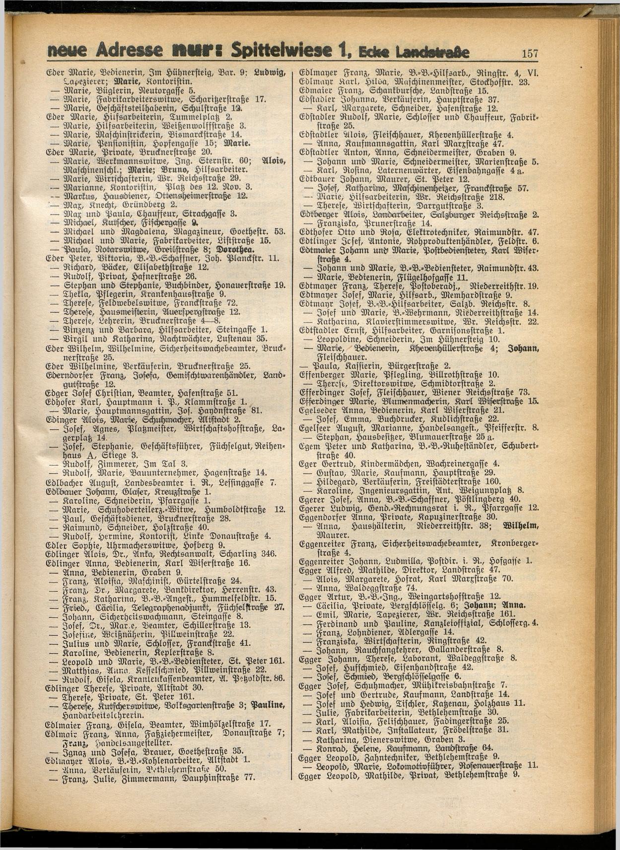 Amtliches Linzer Adreßbuch 1932 - Seite 167