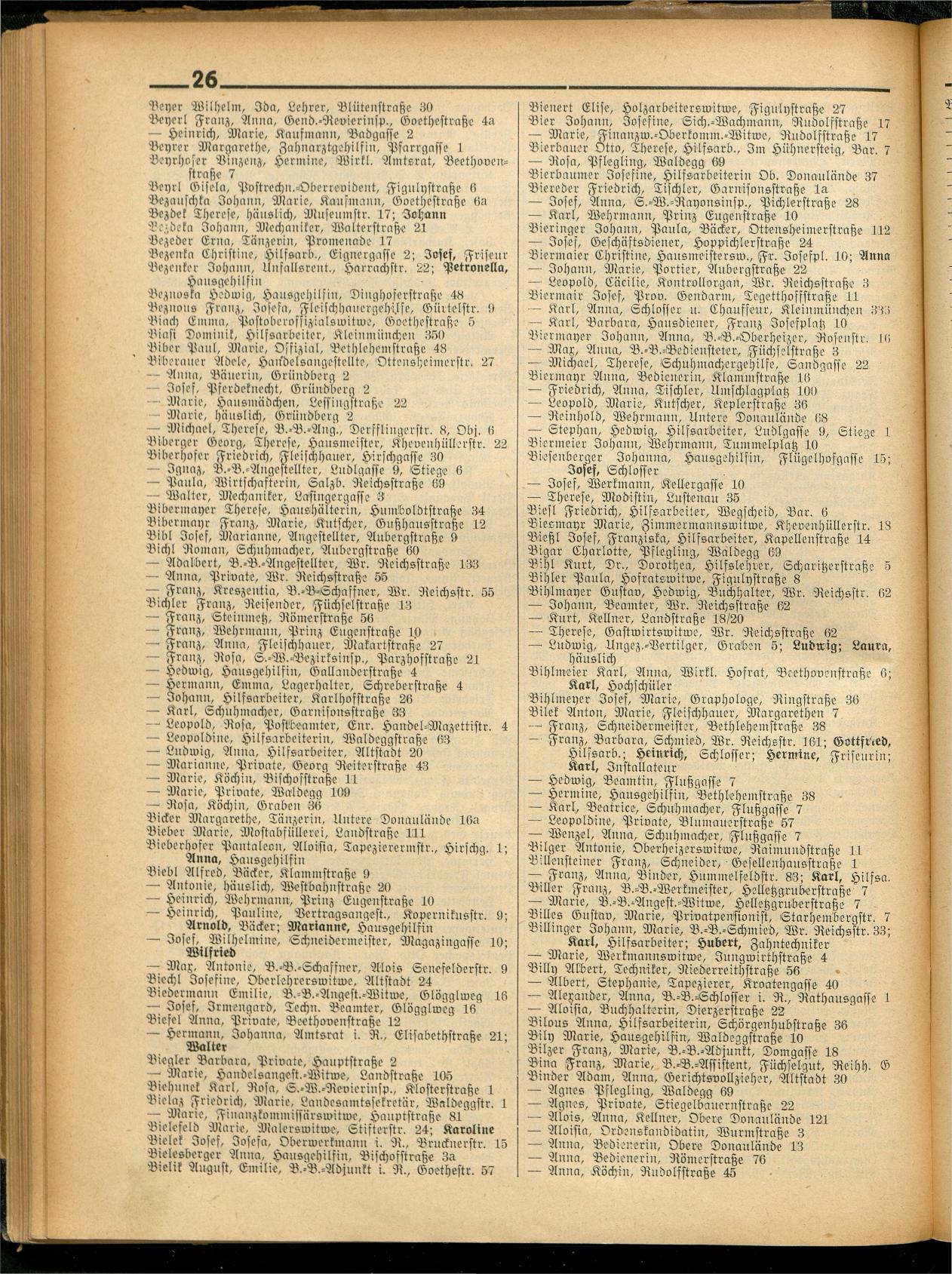 Amtliches Linzer Adreßbuch 1936 - Seite 160