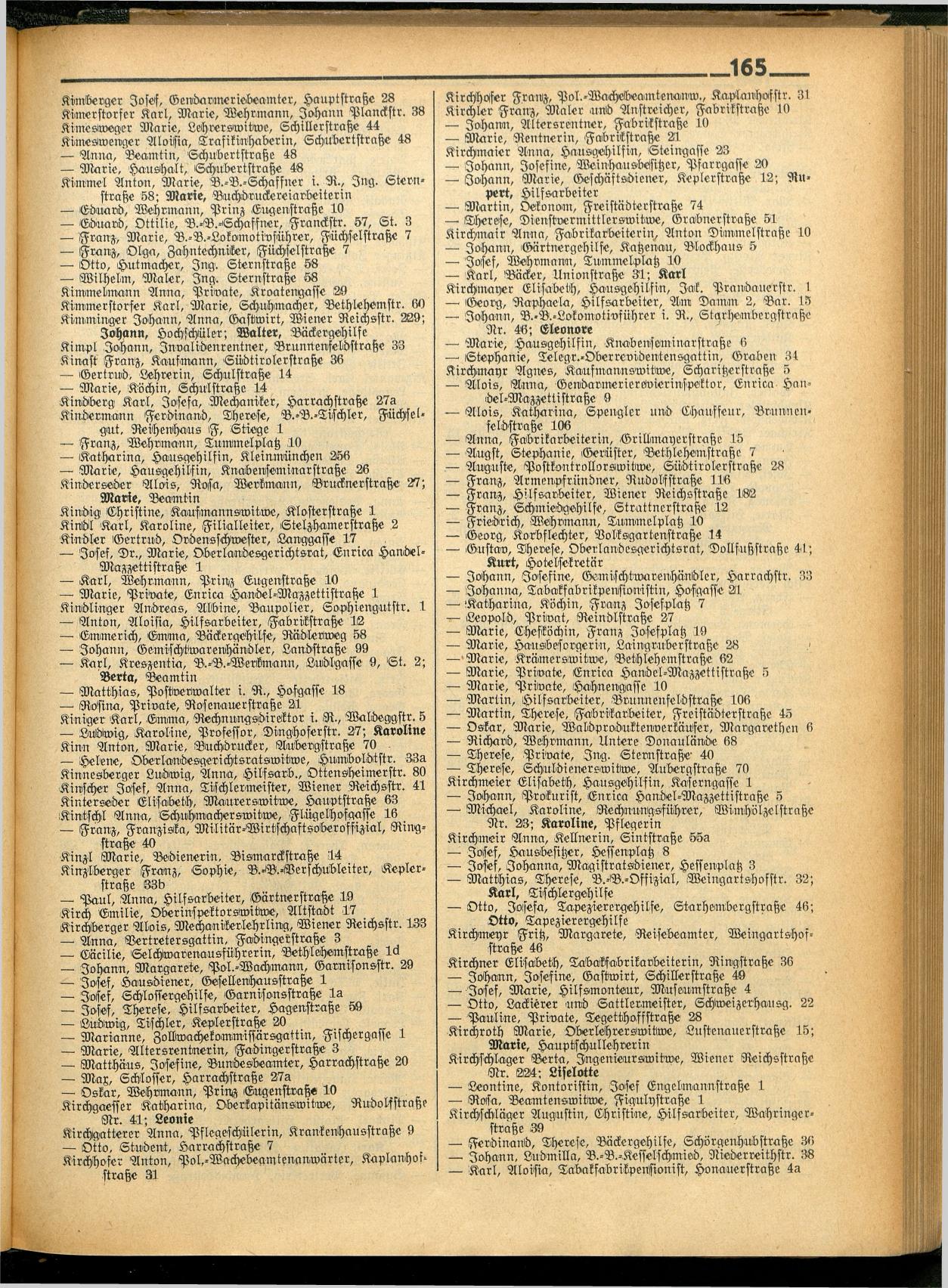 Amtliches Linzer Adreßbuch 1936 - Seite 299