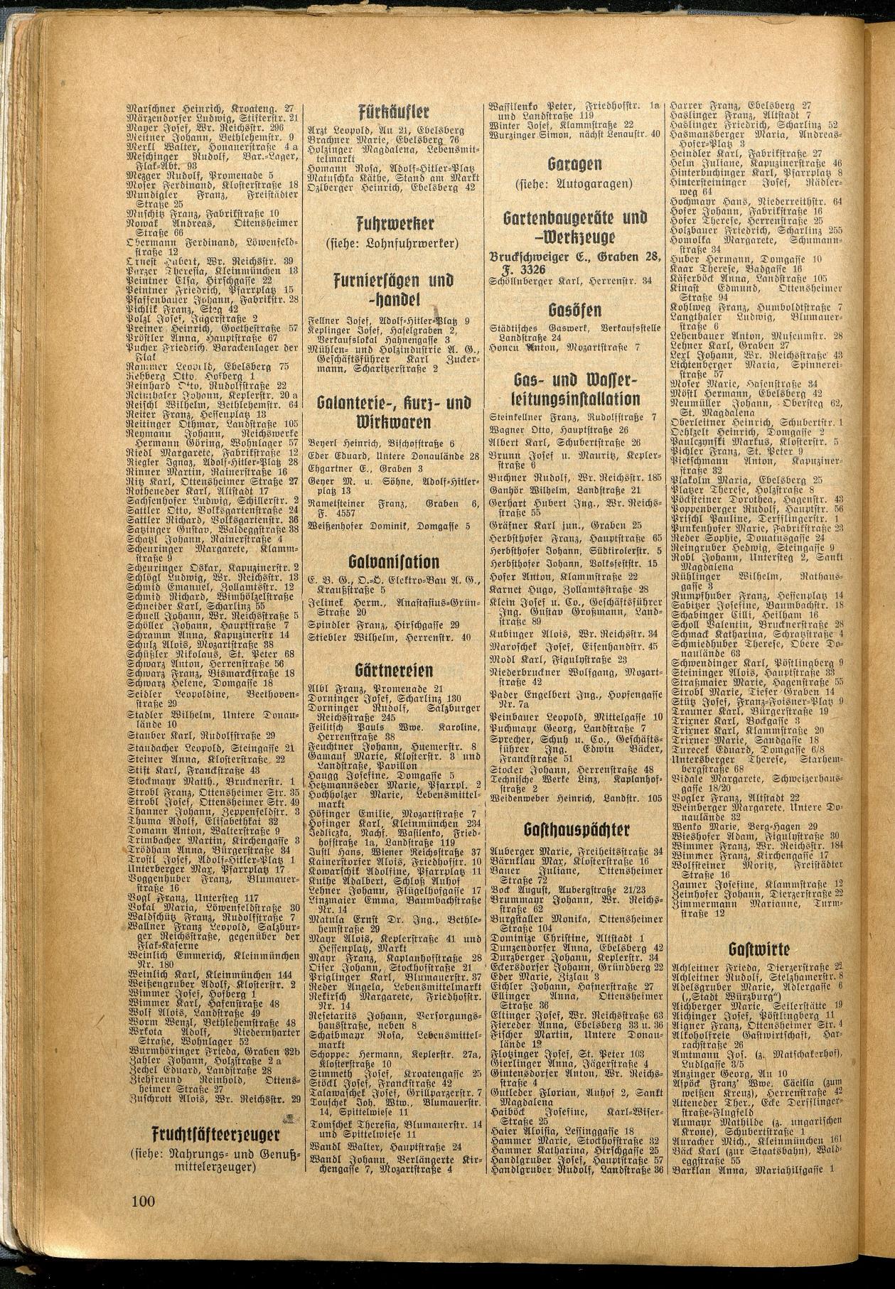 Amtliches Linzer Adreßbuch 1940 - Seite 115