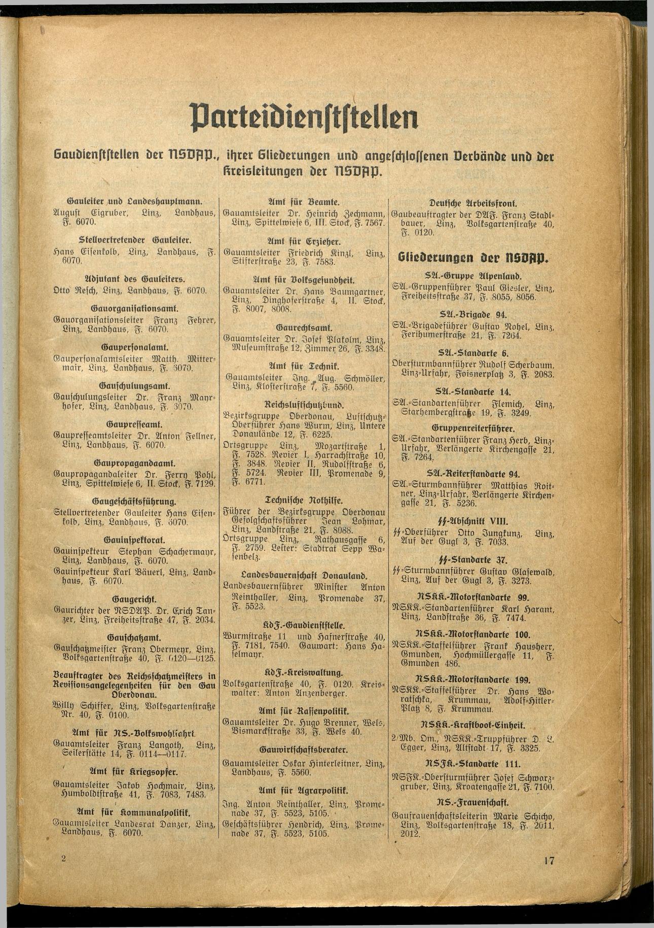 Amtliches Linzer Adreßbuch 1940 - Seite 24