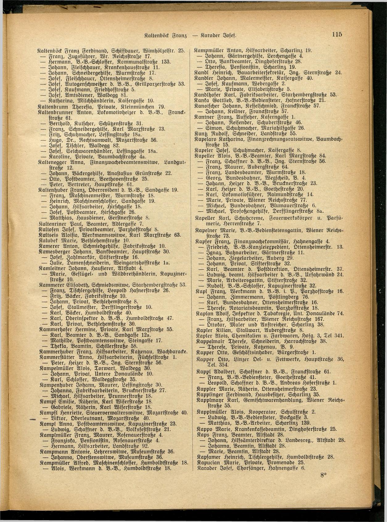 Linzer Adreßbuch 1925 - Seite 127