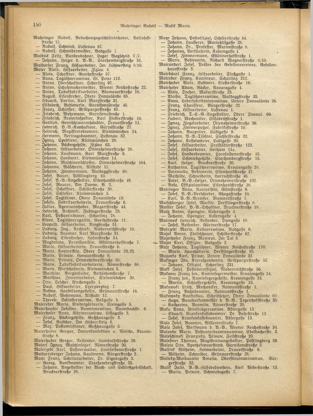 Linzer Adreßbuch 1925 - Seite 162
