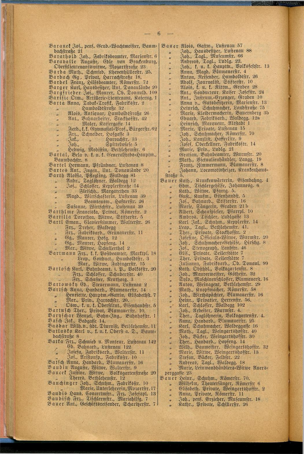 Allgemeines Wohnungs-, Handels- und Gewerbe-Adreßbuch der Städte Linz und Urfahr. 1890-93 - Seite 104