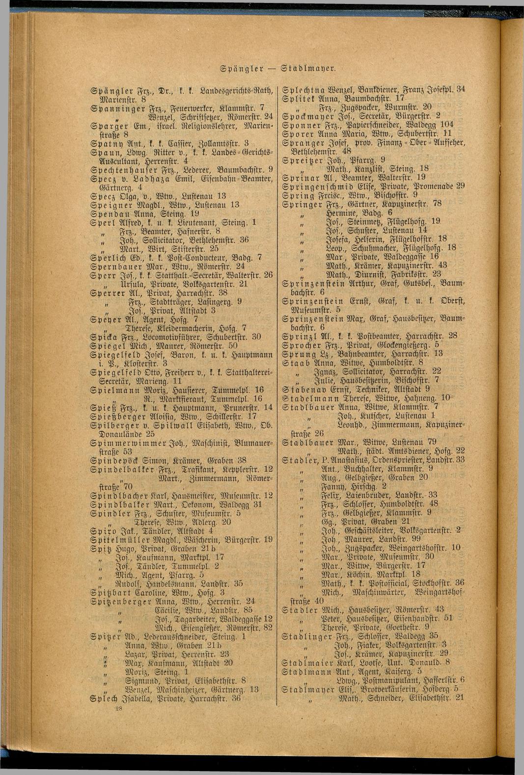 Allgemeines Wohnungs-, Handels- und Gewerbe-Adreßbuch der Städte Linz und Urfahr. 1890-93 - Seite 226