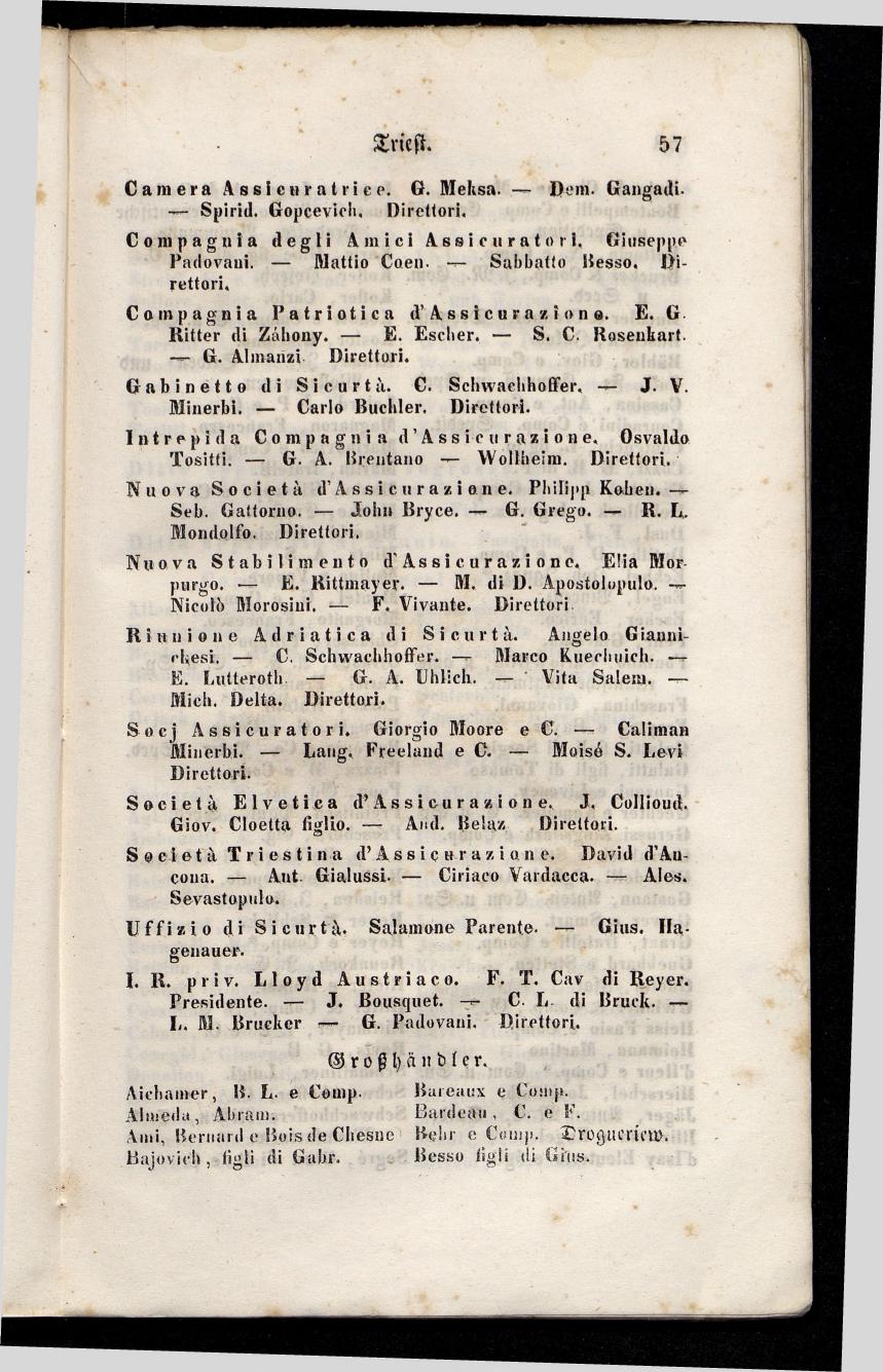 Grosses Adressbuch der Kaufleute. No. 11. Tyrol, Steyermark, Illyrien, Dalmatien und Triest 1844 - Seite 63
