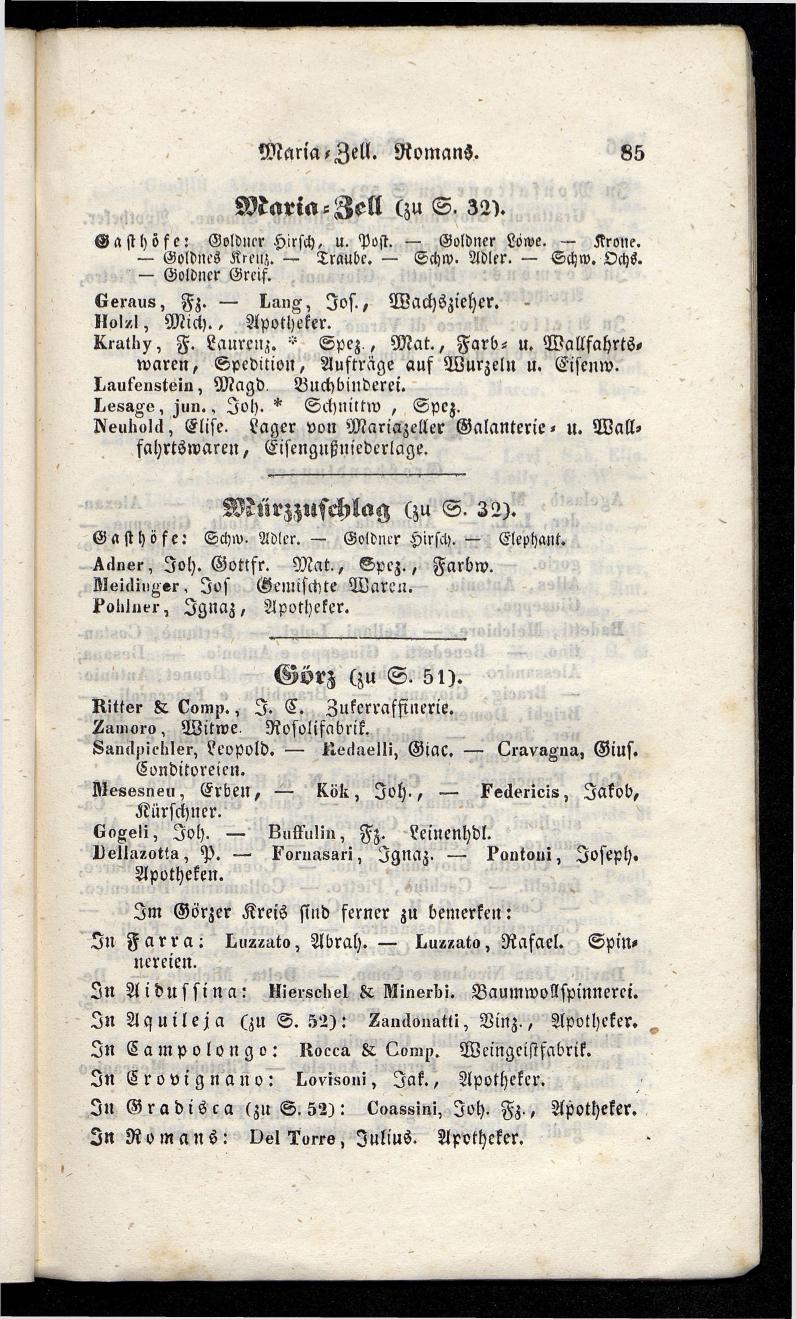 Grosses Adressbuch der Kaufleute. No. 11. Tyrol, Steyermark, Illyrien, Dalmatien und Triest 1844 - Seite 91