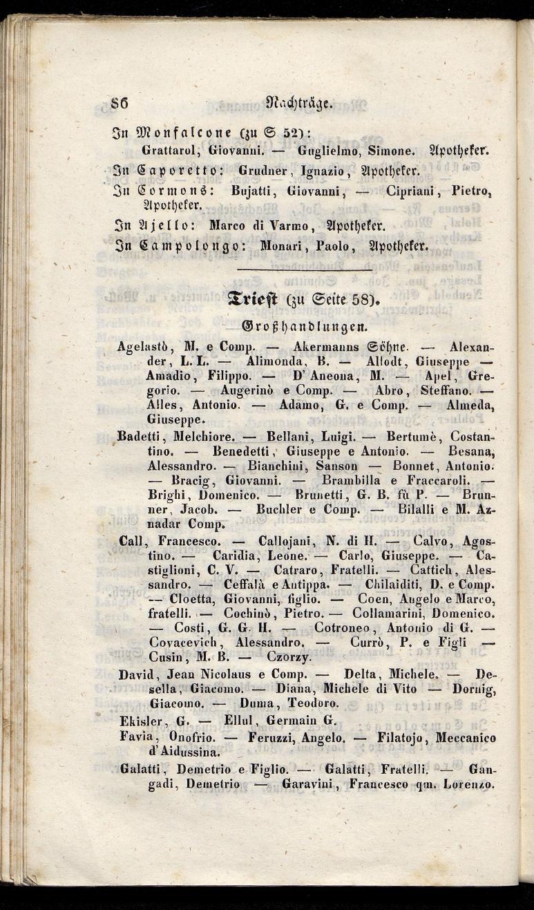 Grosses Adressbuch der Kaufleute. No. 11. Tyrol, Steyermark, Illyrien, Dalmatien und Triest 1844 - Seite 92