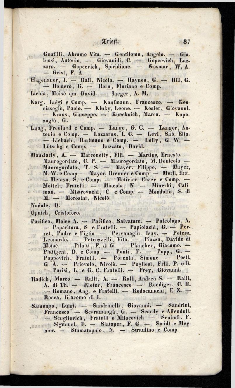 Grosses Adressbuch der Kaufleute. No. 11. Tyrol, Steyermark, Illyrien, Dalmatien und Triest 1844 - Seite 93