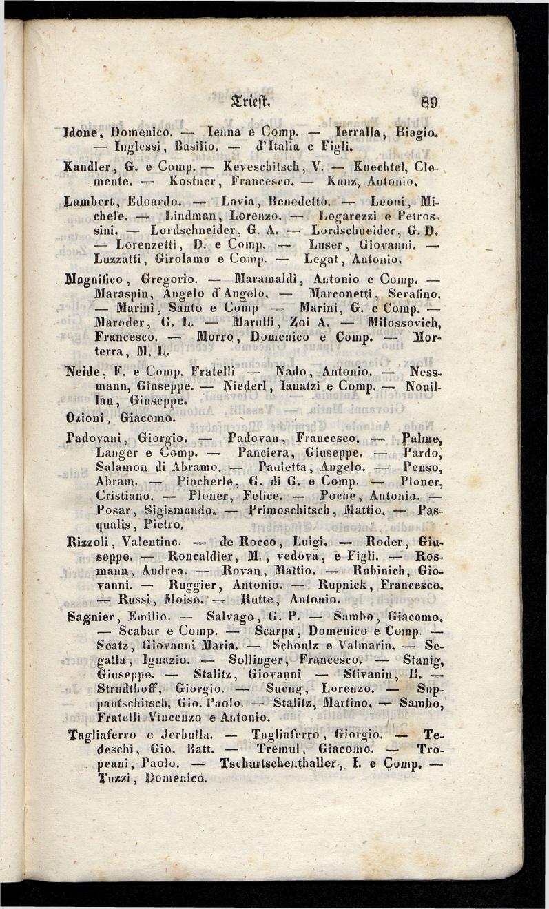 Grosses Adressbuch der Kaufleute. No. 11. Tyrol, Steyermark, Illyrien, Dalmatien und Triest 1844 - Seite 95