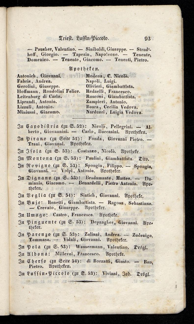 Grosses Adressbuch der Kaufleute. No. 11. Tyrol, Steyermark, Illyrien, Dalmatien und Triest 1844 - Seite 99